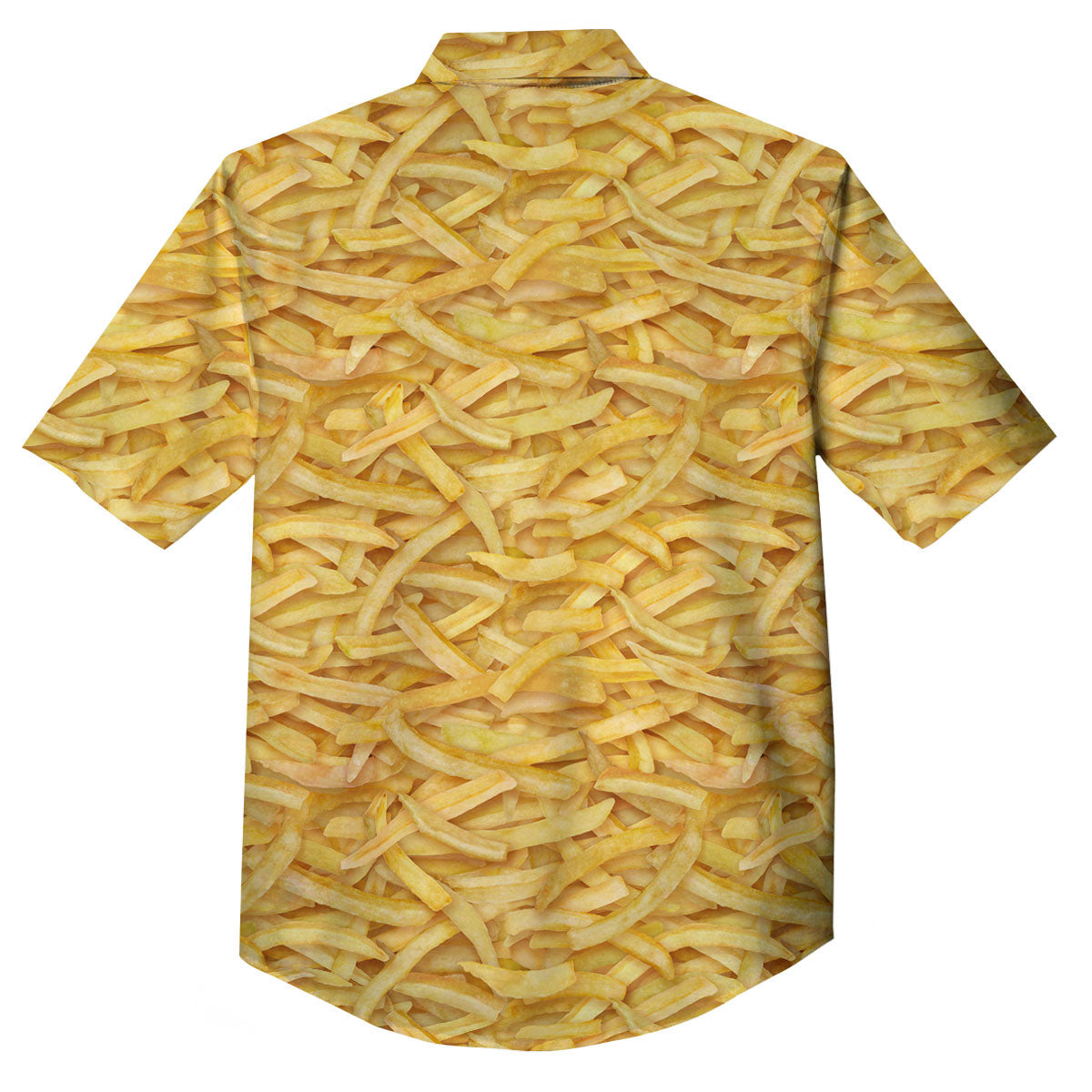 Texture French Fries Print Button Up Shirt-grizzshop