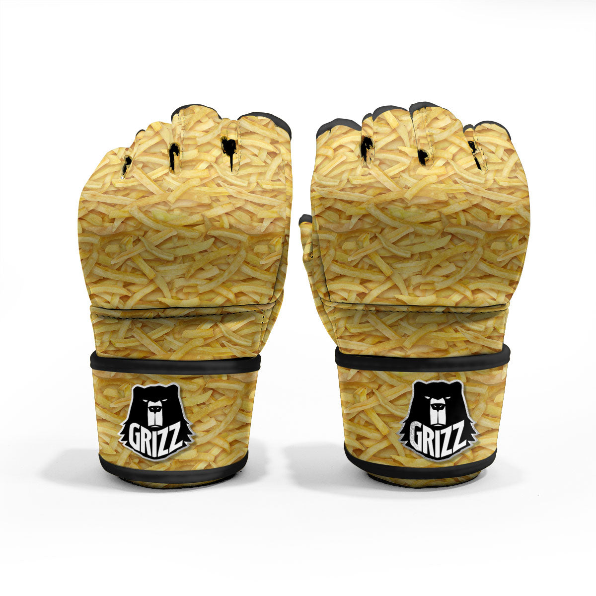 Texture French Fries Print MMA Gloves-grizzshop