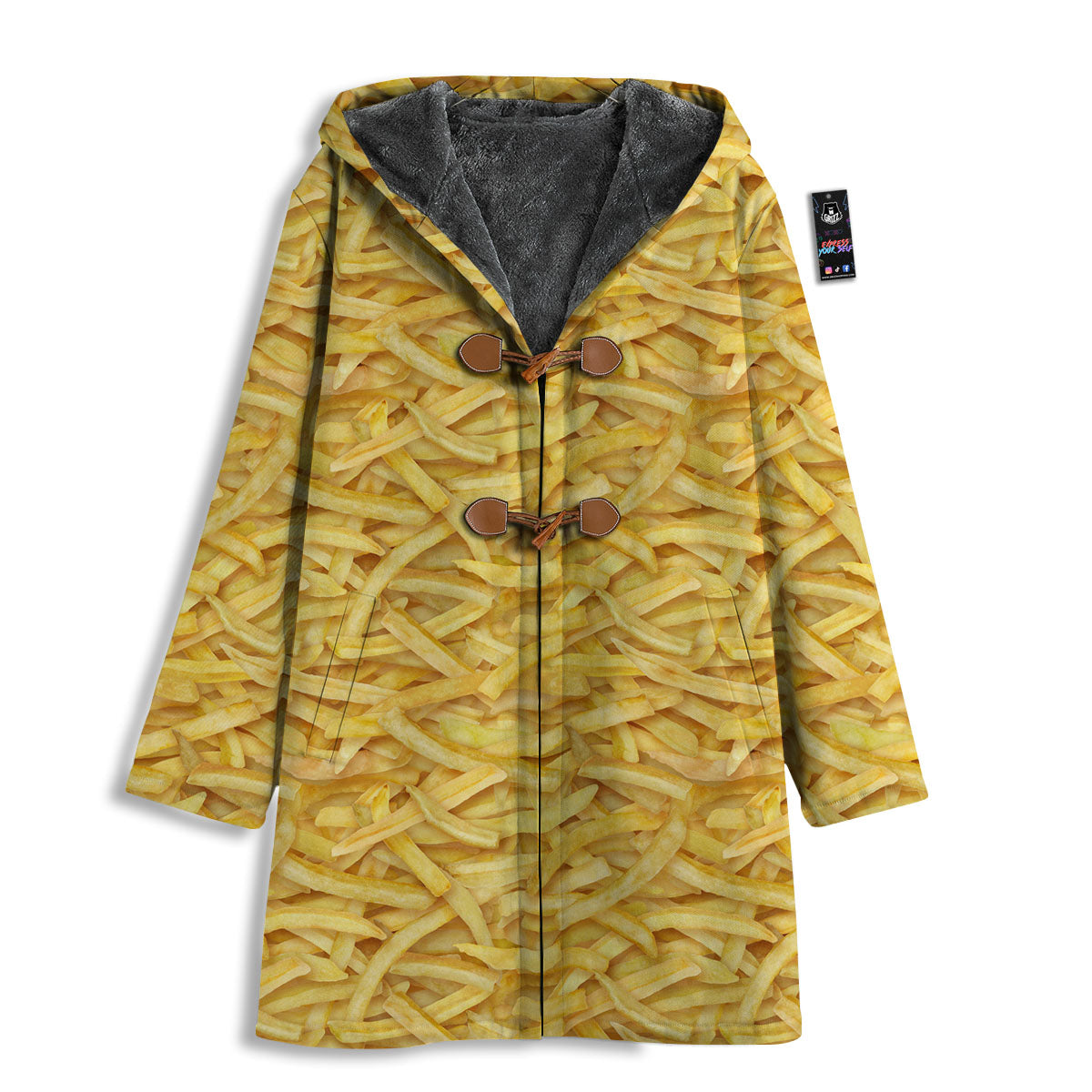 Texture French Fries Print Men's Windbreaker Jacket-grizzshop