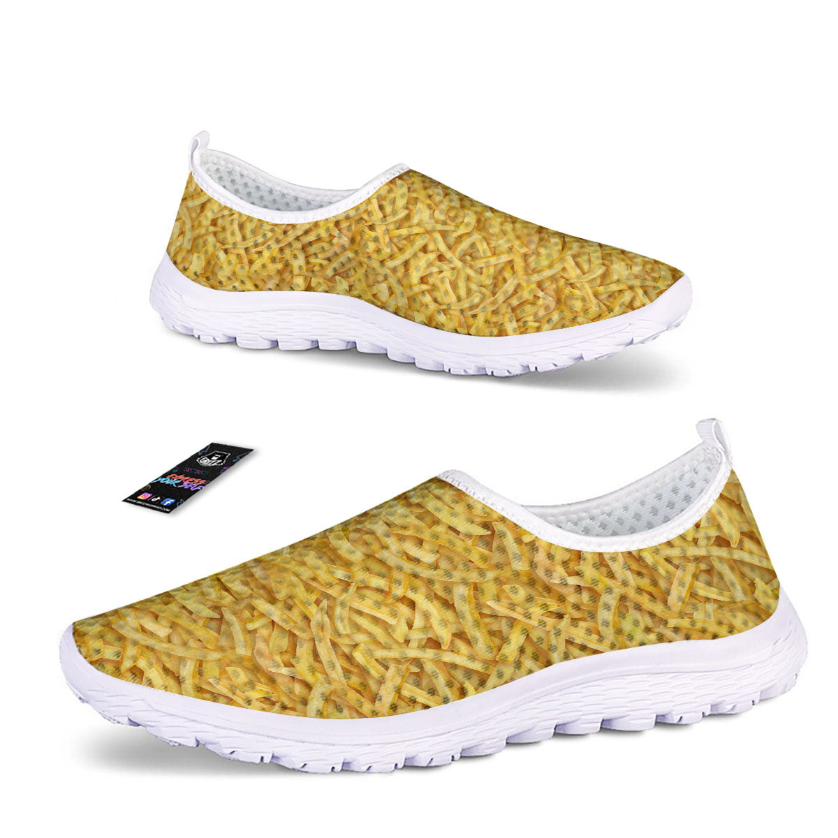 Texture French Fries Print Nurse Shoes-grizzshop