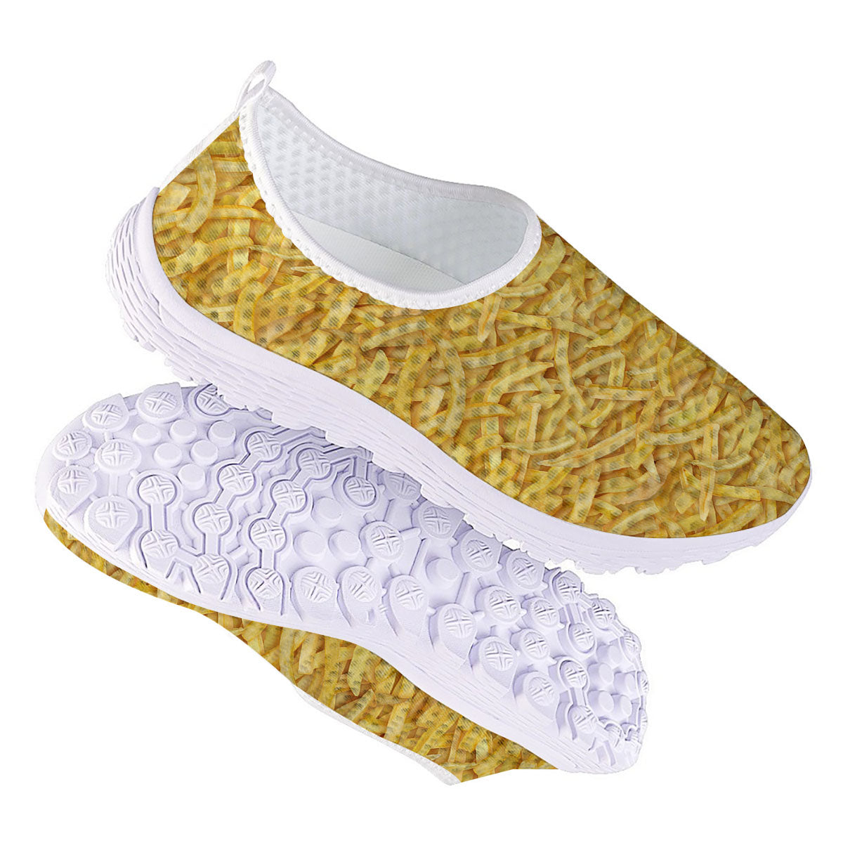 Texture French Fries Print Nurse Shoes-grizzshop