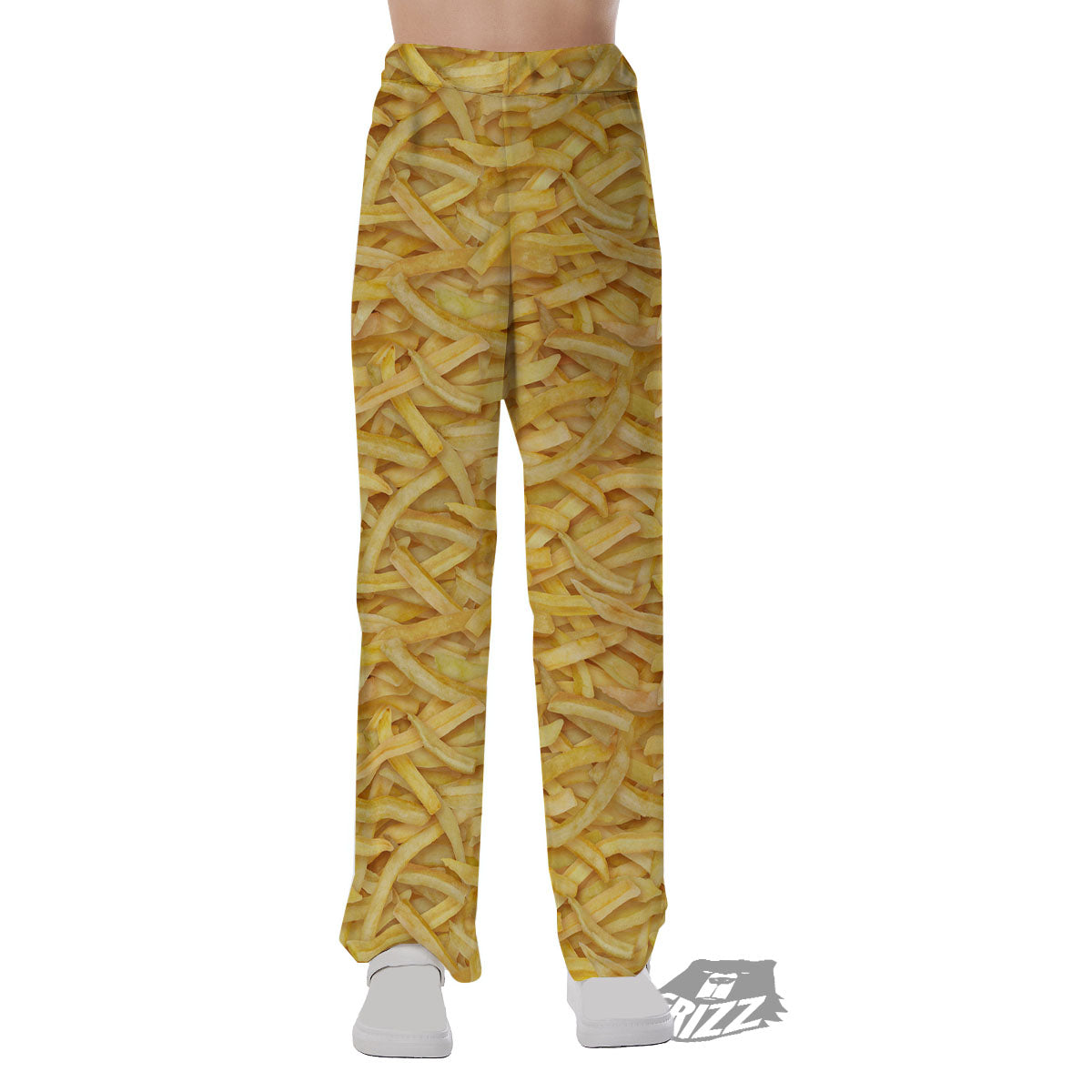 Texture French Fries Print Pajama Pants-grizzshop