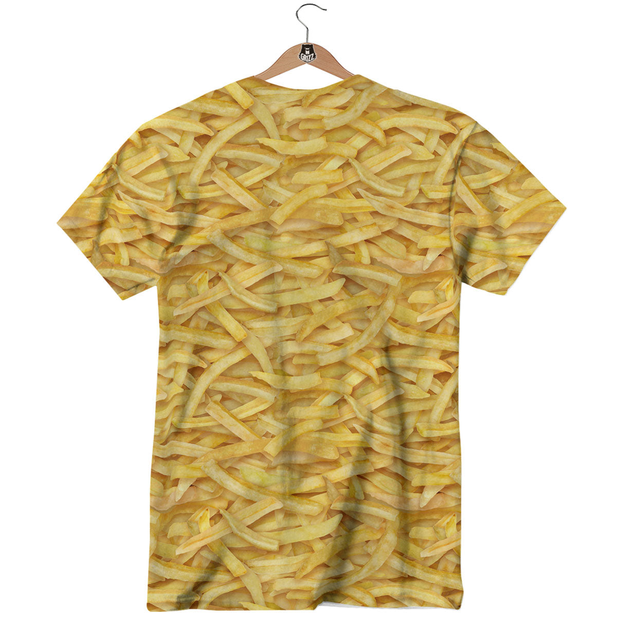 Texture French Fries Print T-Shirt-grizzshop