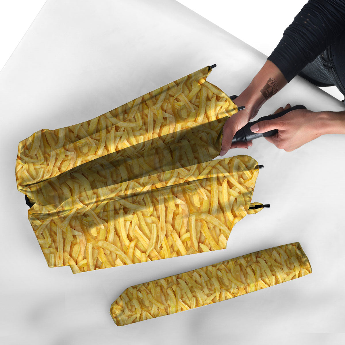 Texture French Fries Print Umbrella-grizzshop