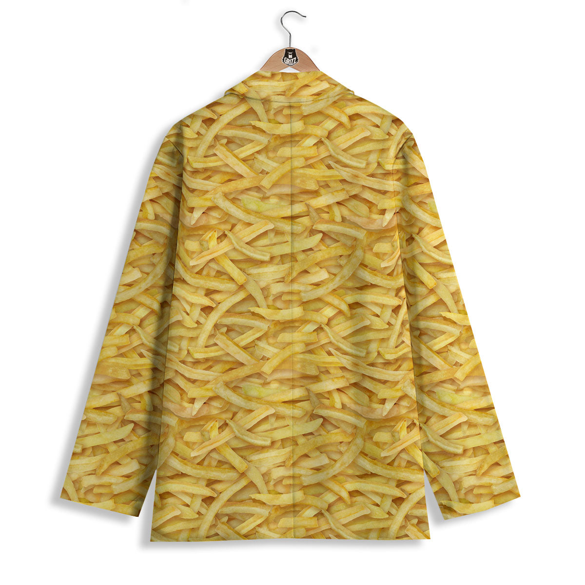 Texture French Fries Print Women's Blazer-grizzshop