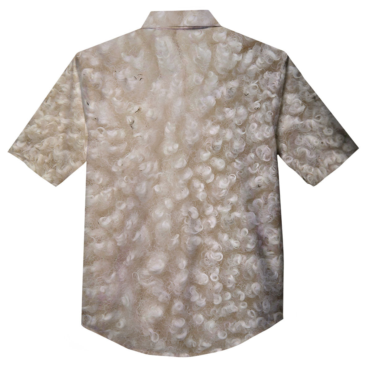 Texture Fur Sheep Print Button Up Shirt-grizzshop
