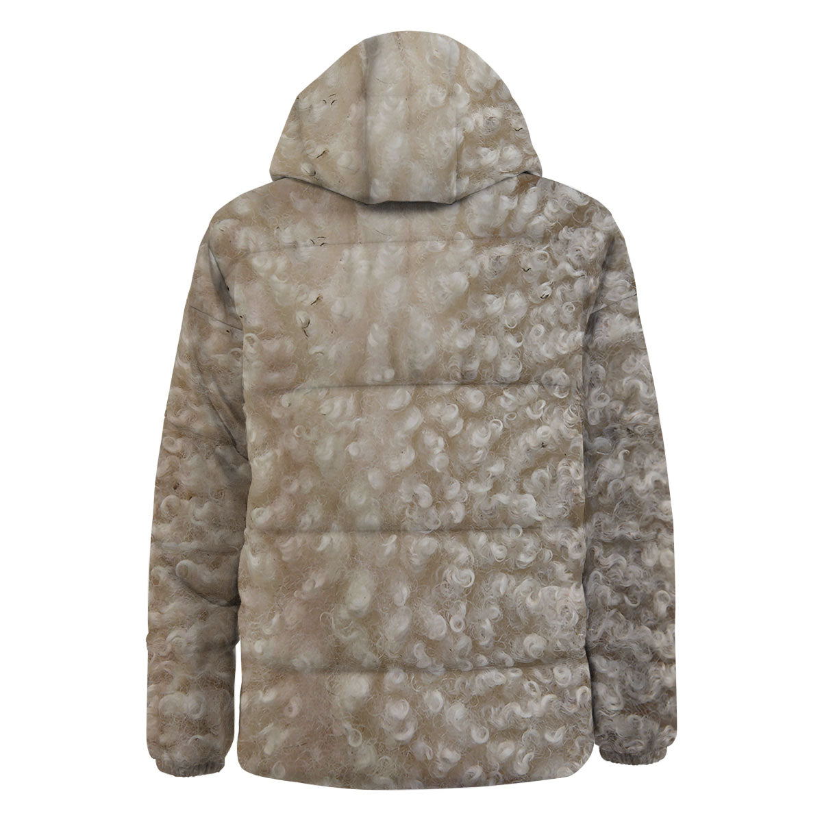 Texture Fur Sheep Print Down Jacket-grizzshop
