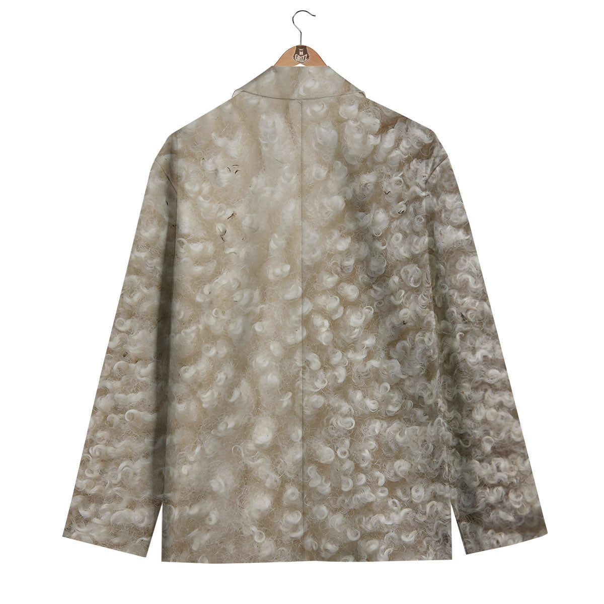 Texture Fur Sheep Print Men's Blazer-grizzshop