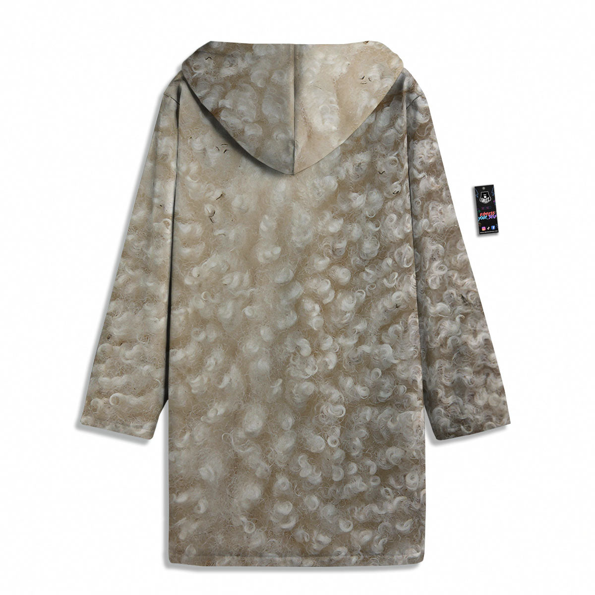 Texture Fur Sheep Print Men's Windbreaker Jacket-grizzshop