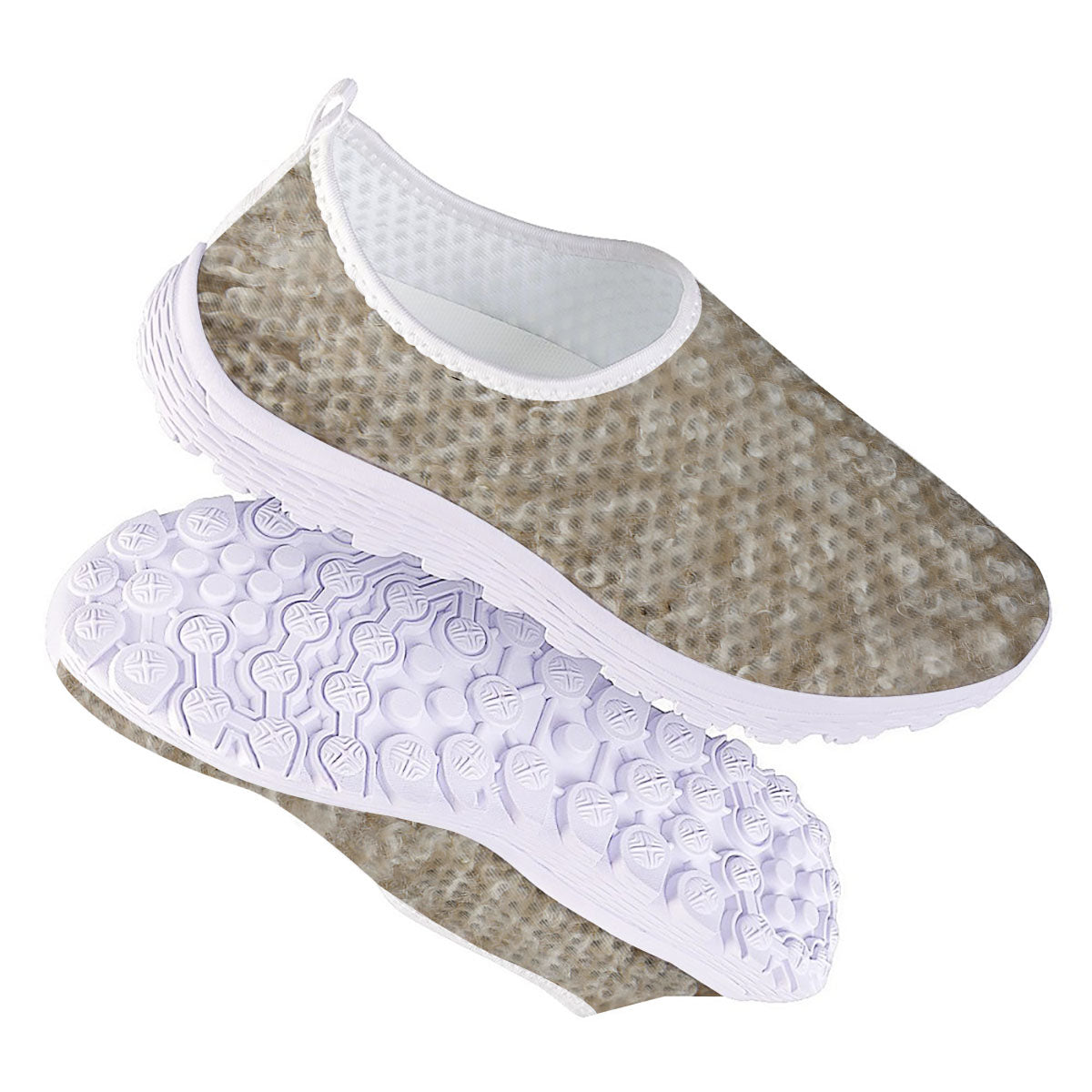 Texture Fur Sheep Print Nurse Shoes-grizzshop