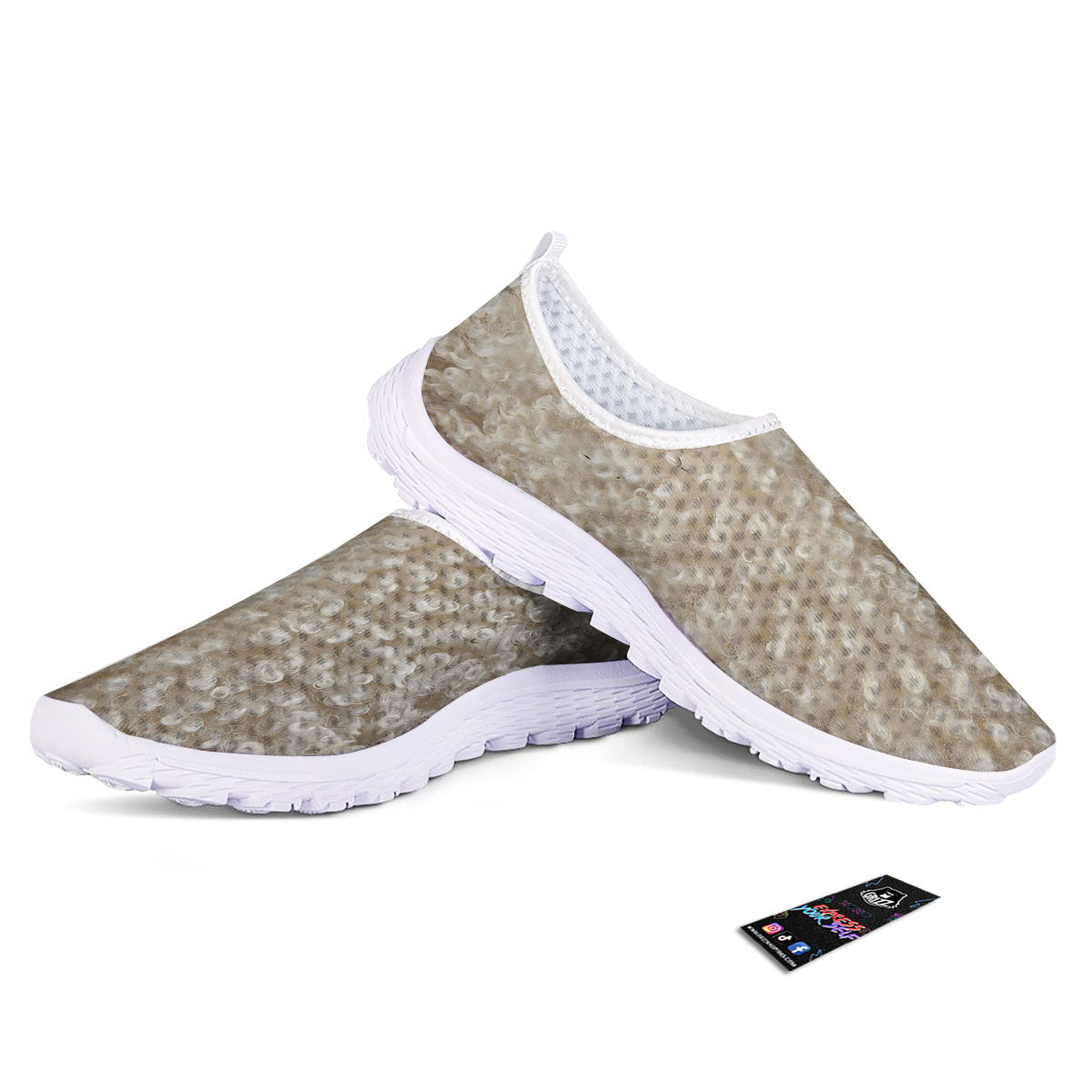 Texture Fur Sheep Print Nurse Shoes-grizzshop