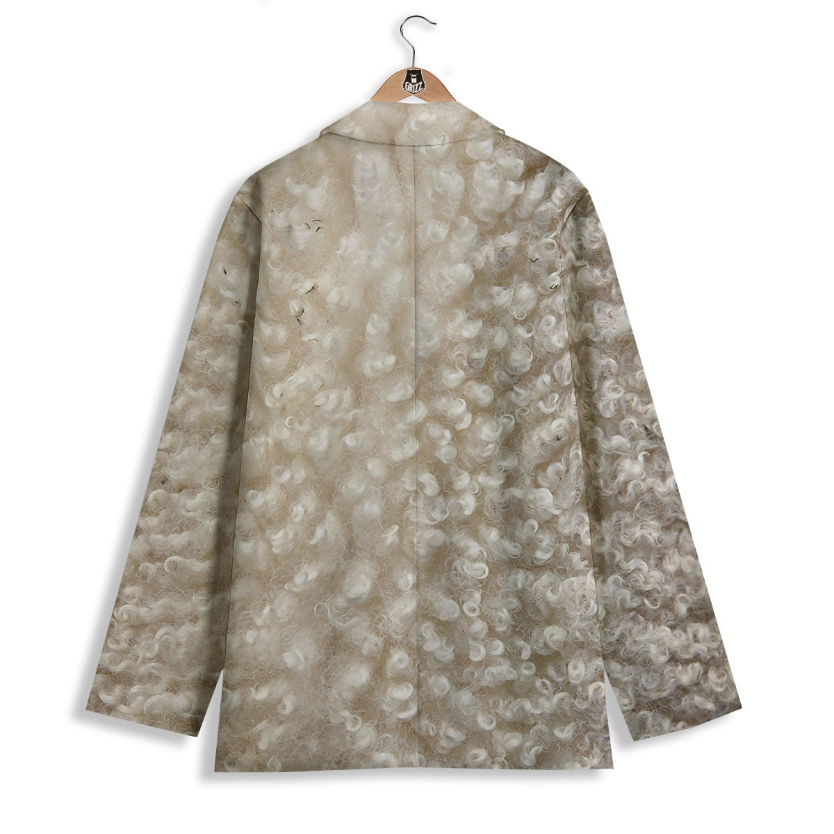 Texture Fur Sheep Print Women's Blazer-grizzshop