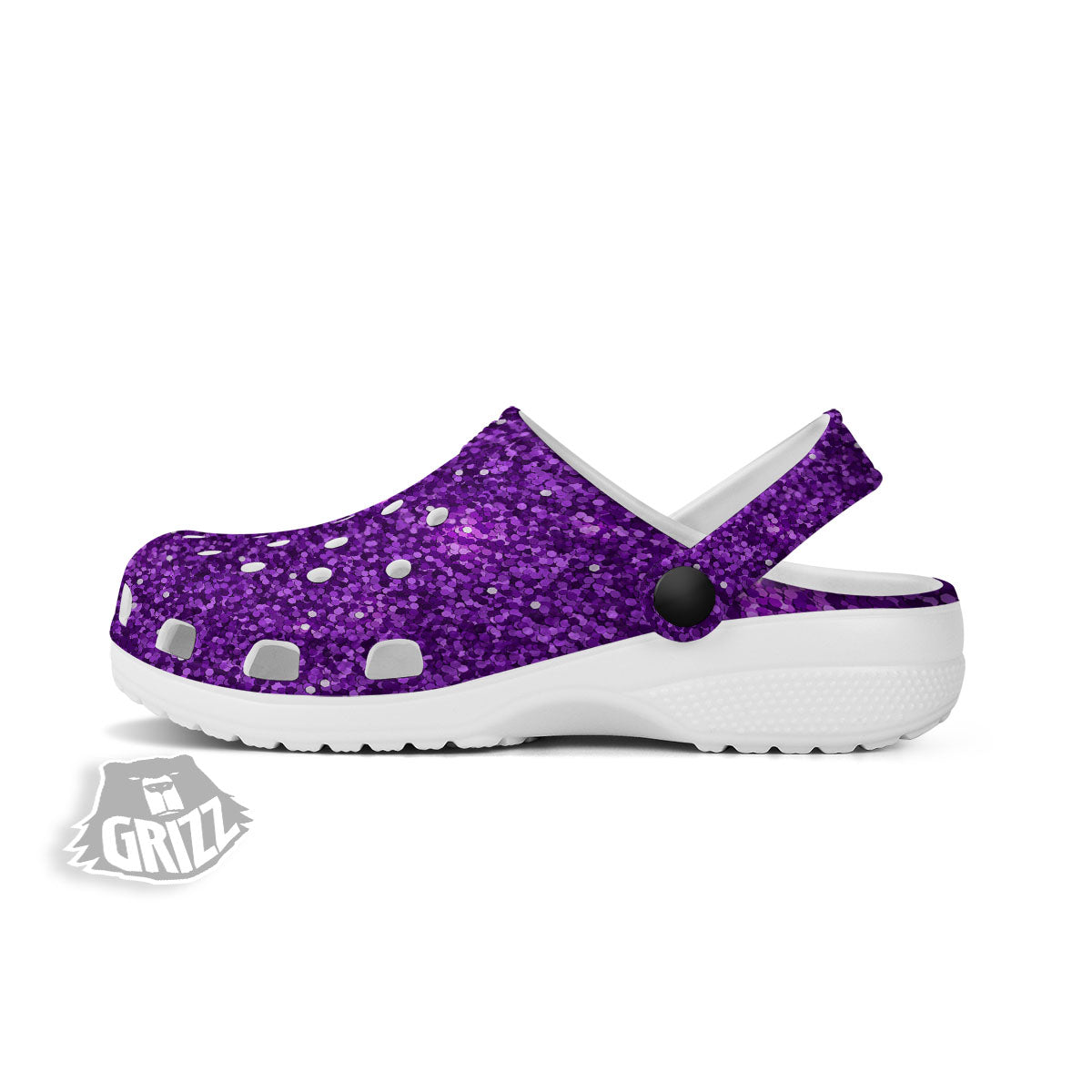 Texture Glitter Purple Print Clog-grizzshop