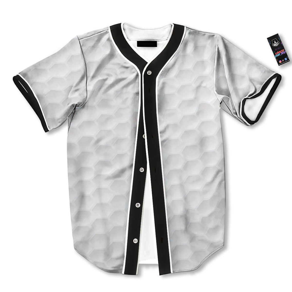Texture Golf Ball Print Baseball Jersey-grizzshop