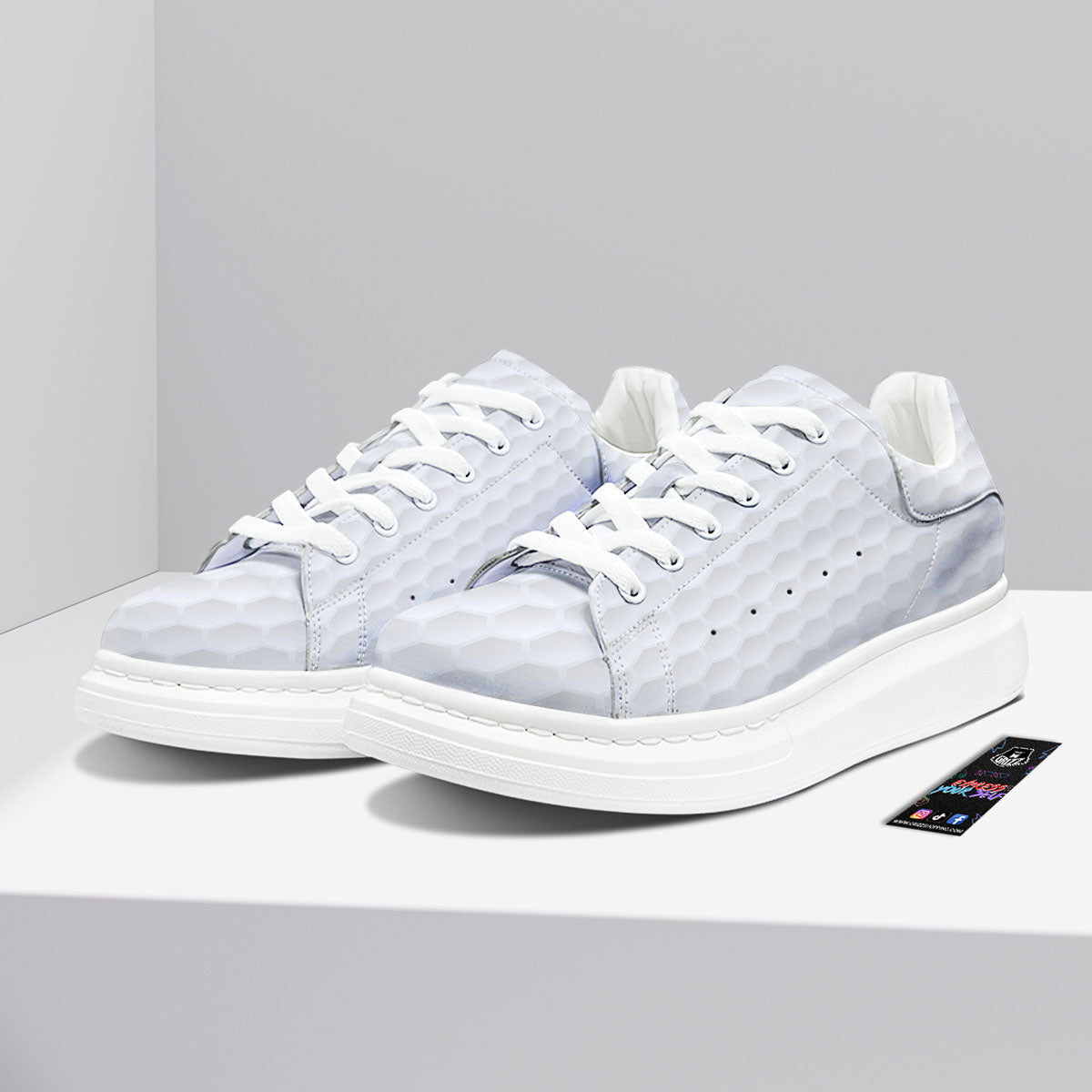 Texture Golf Ball Print Platform Shoes-grizzshop