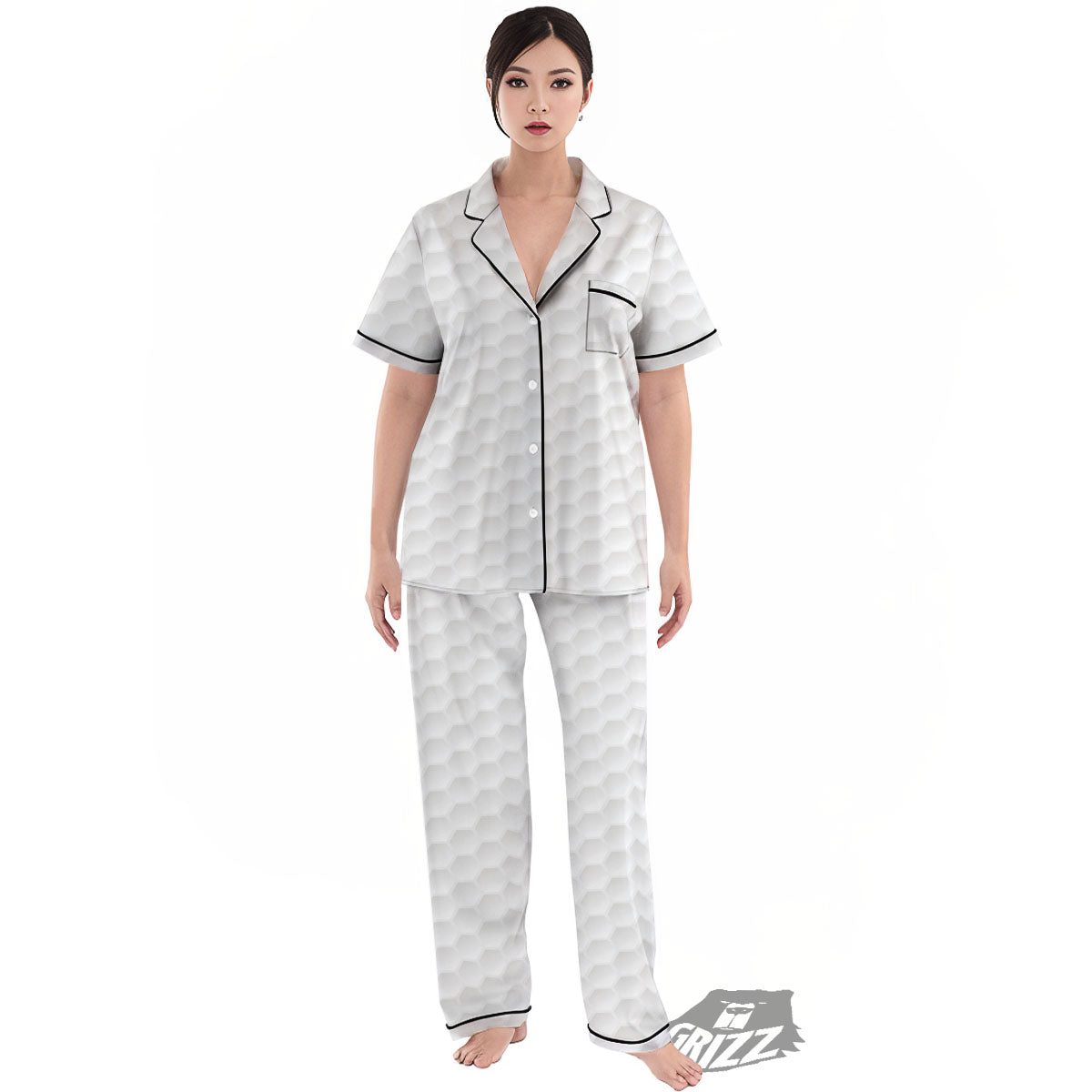 Texture Golf Ball Print Women's Pajamas Set-grizzshop