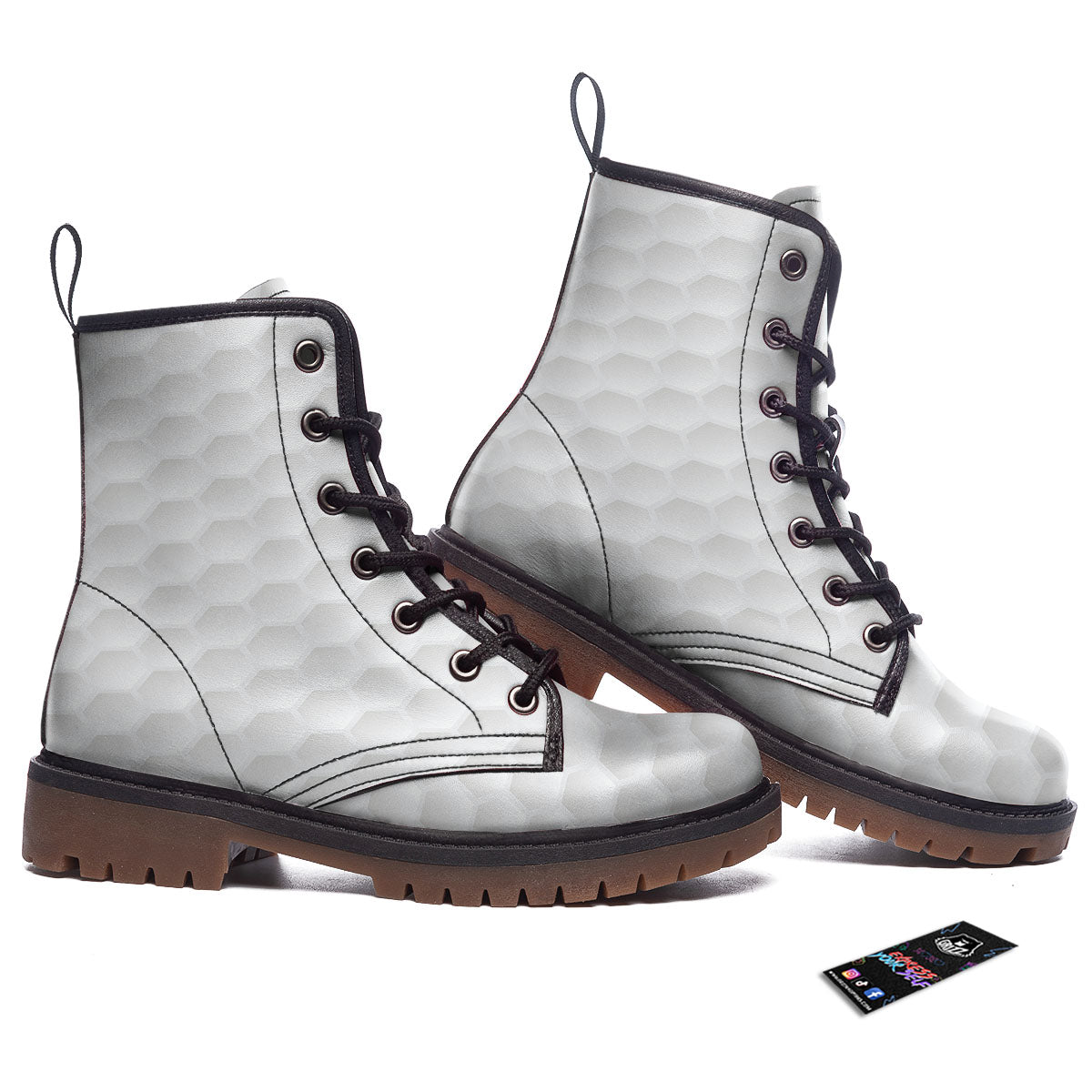Texture Golf Ball Print Work Boots-grizzshop