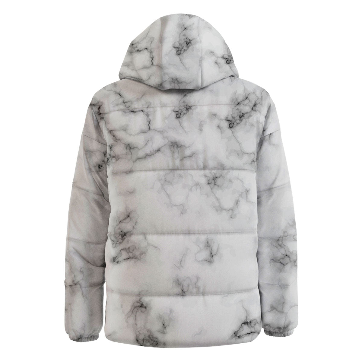 Texture Grey Marble Print Down Jacket-grizzshop