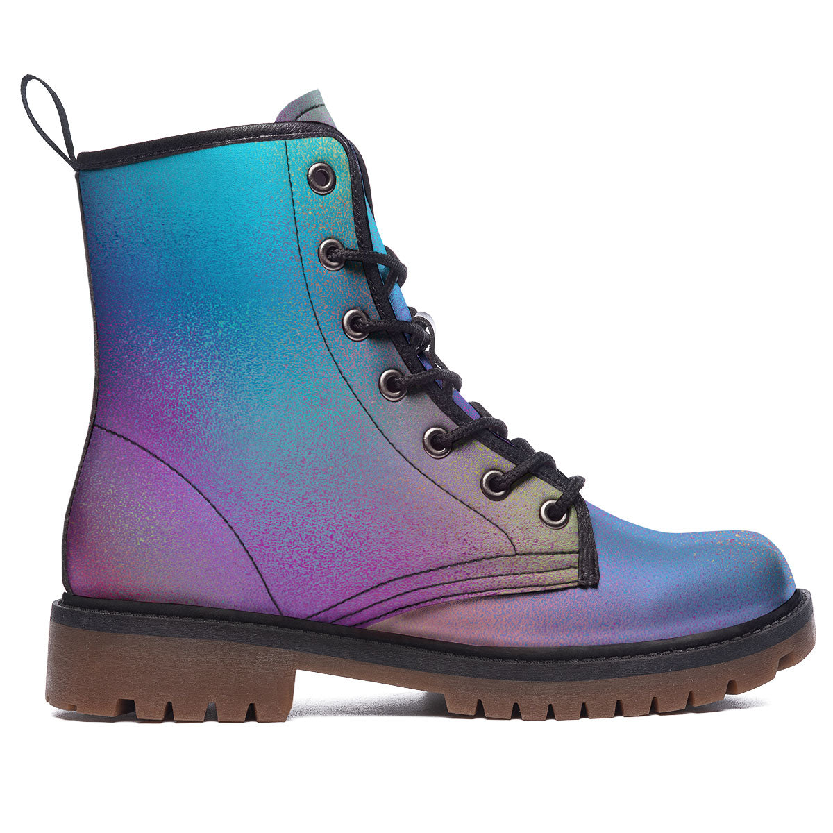 Texture Holographic Print Work Boots-grizzshop