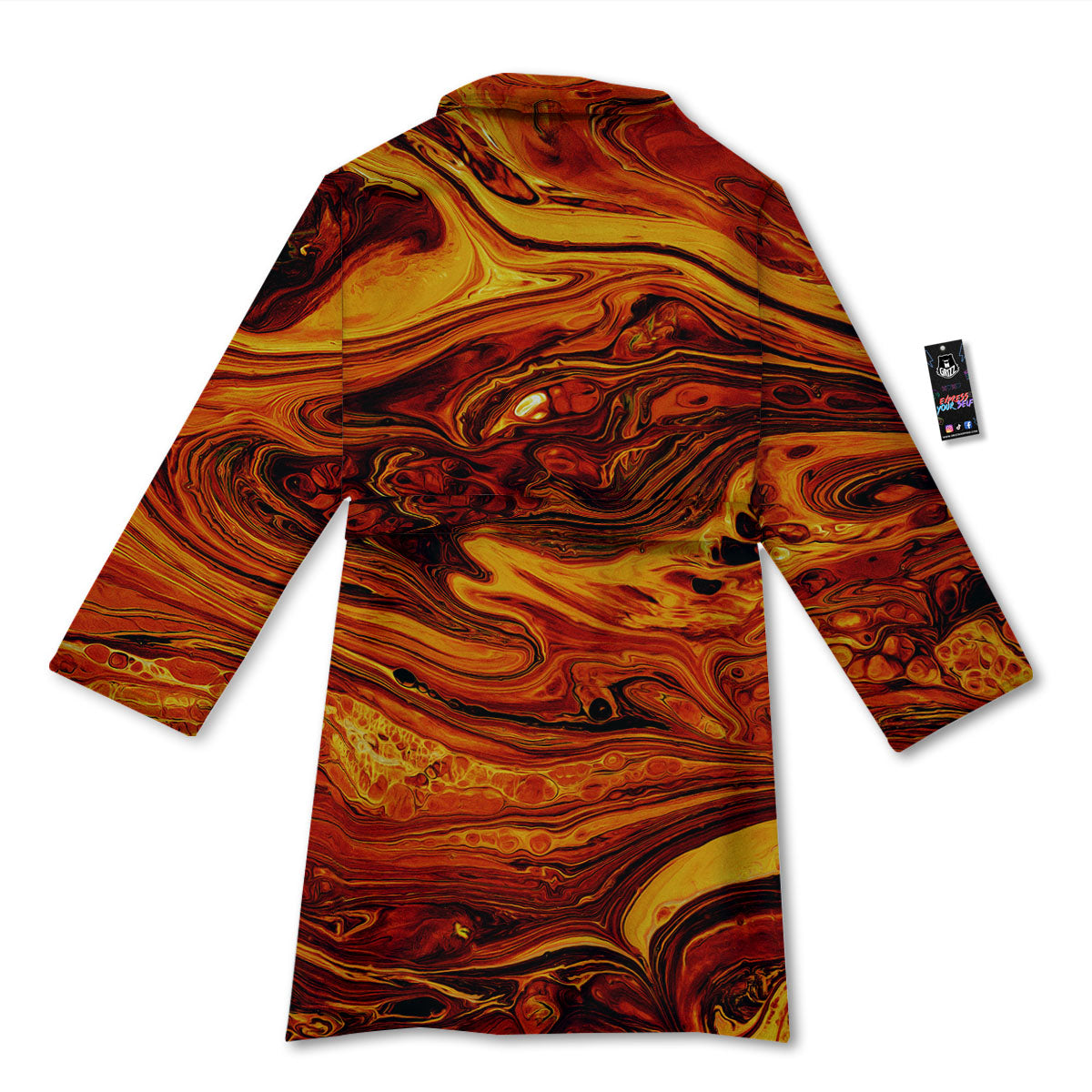Texture Lava Print Bathrobe-grizzshop