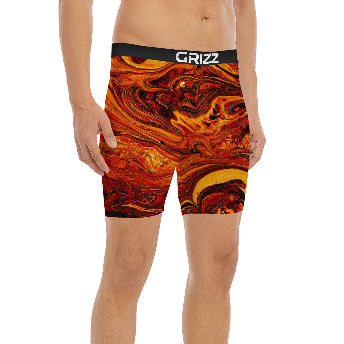 Texture Lava Print Boxer Briefs-grizzshop