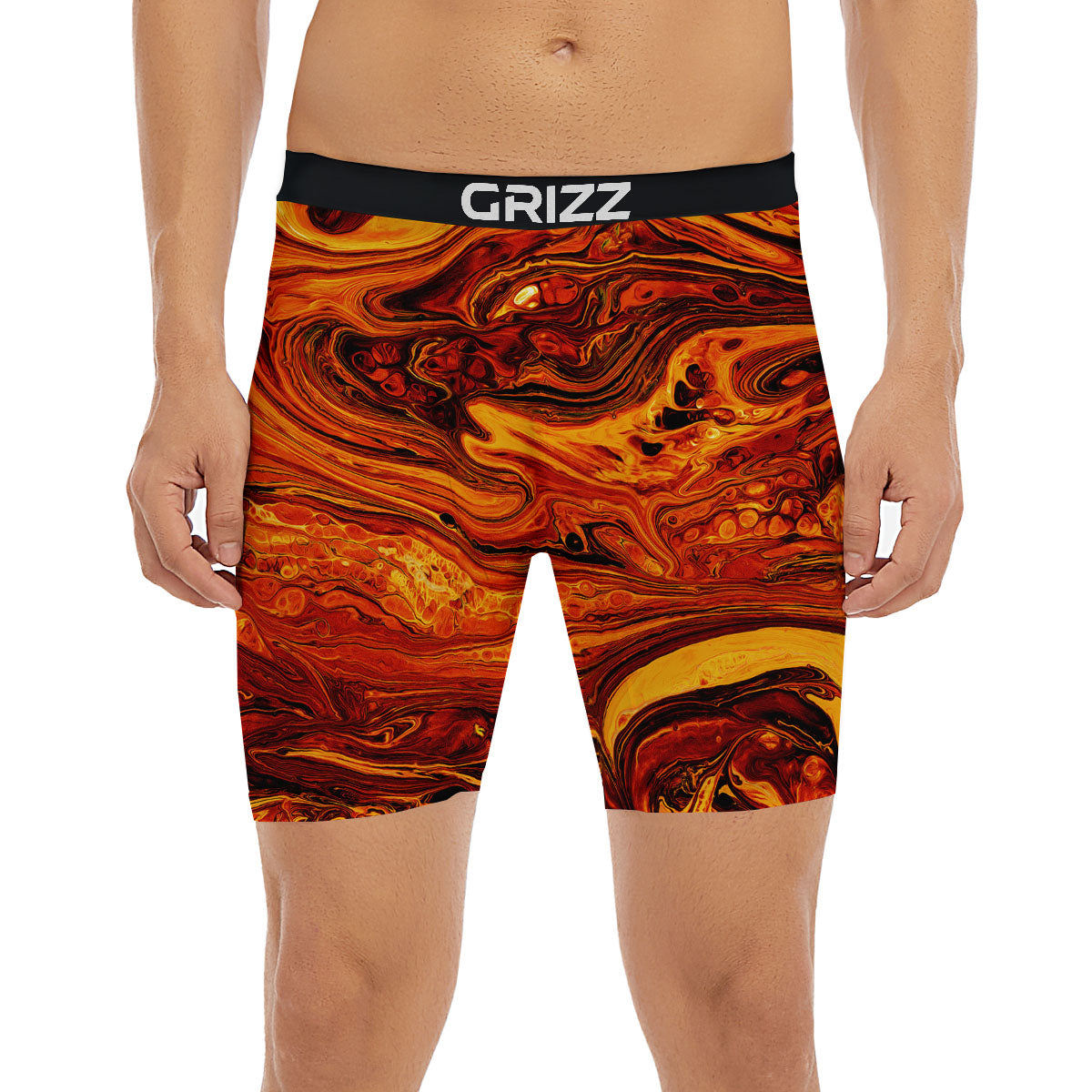 Texture Lava Print Boxer Briefs-grizzshop