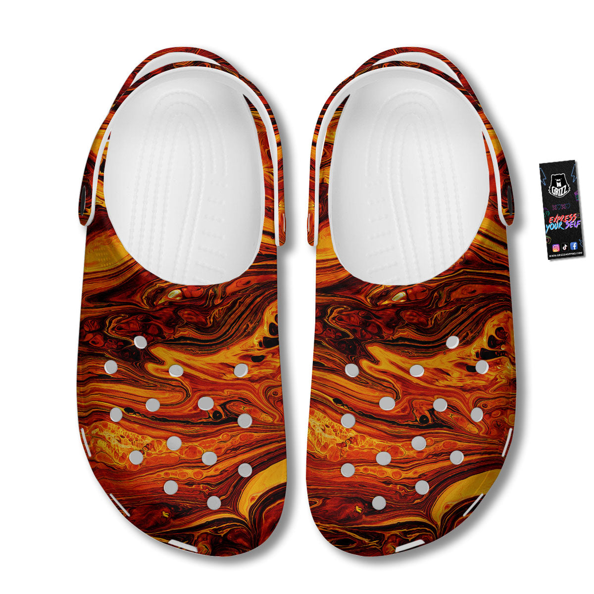 Texture Lava Print Clog-grizzshop