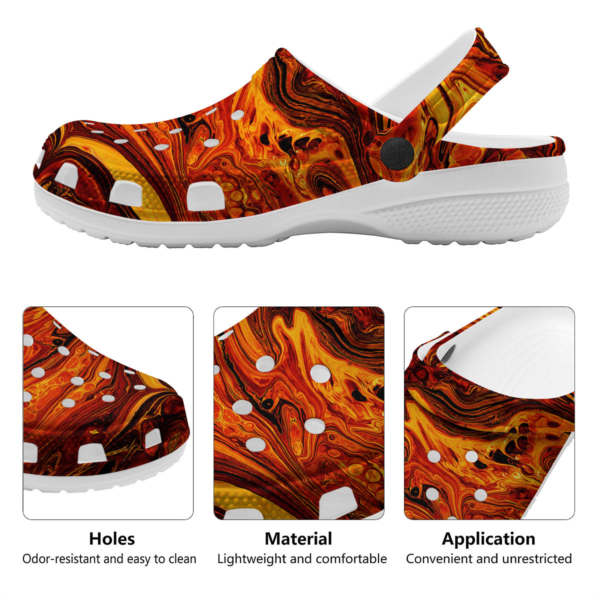 Texture Lava Print Clog-grizzshop