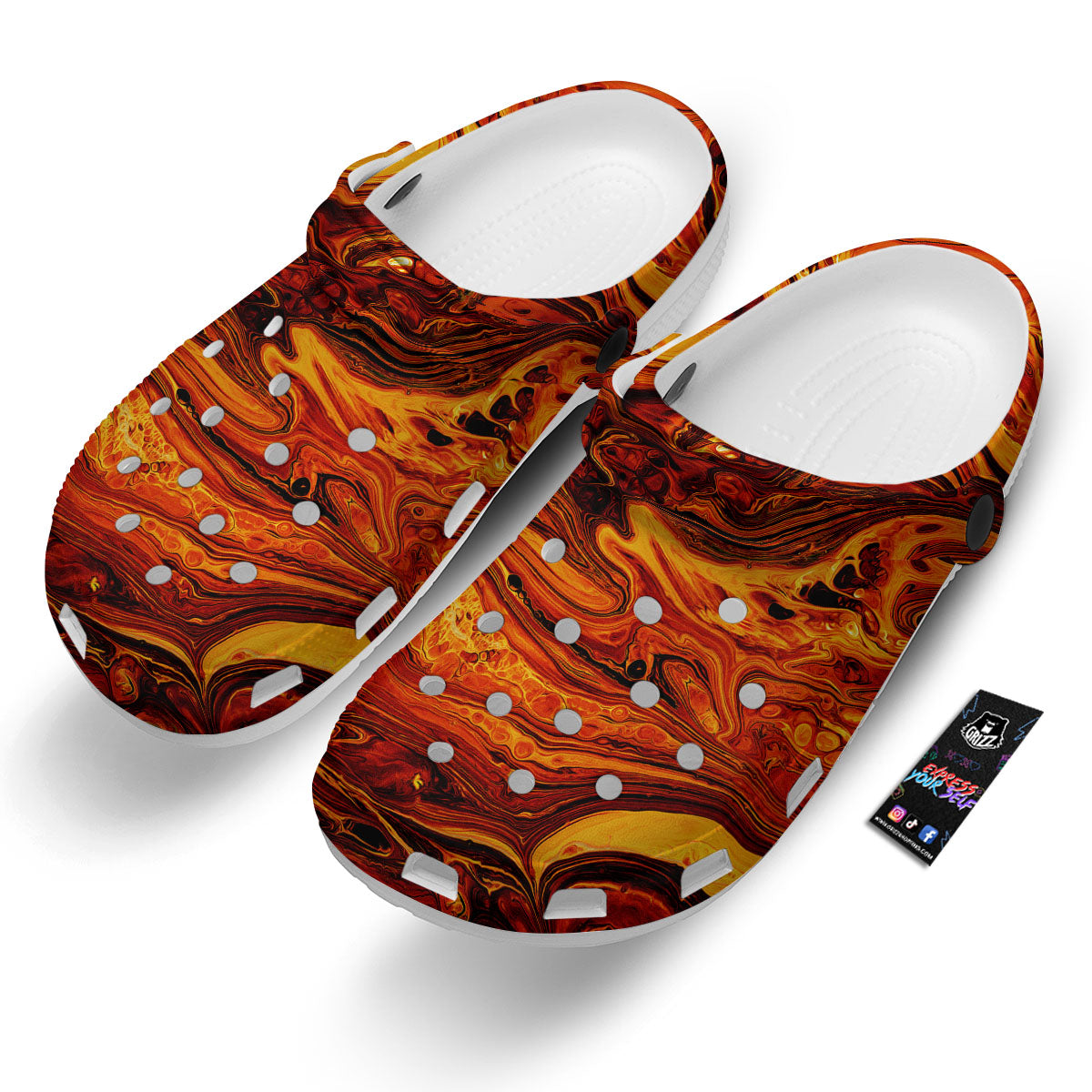 Texture Lava Print Clog-grizzshop