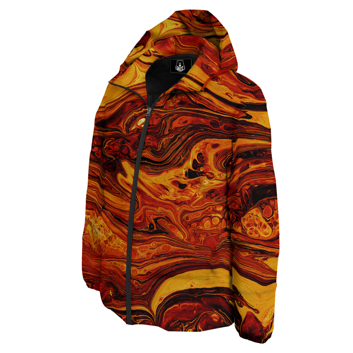 Texture Lava Print Down Jacket-grizzshop