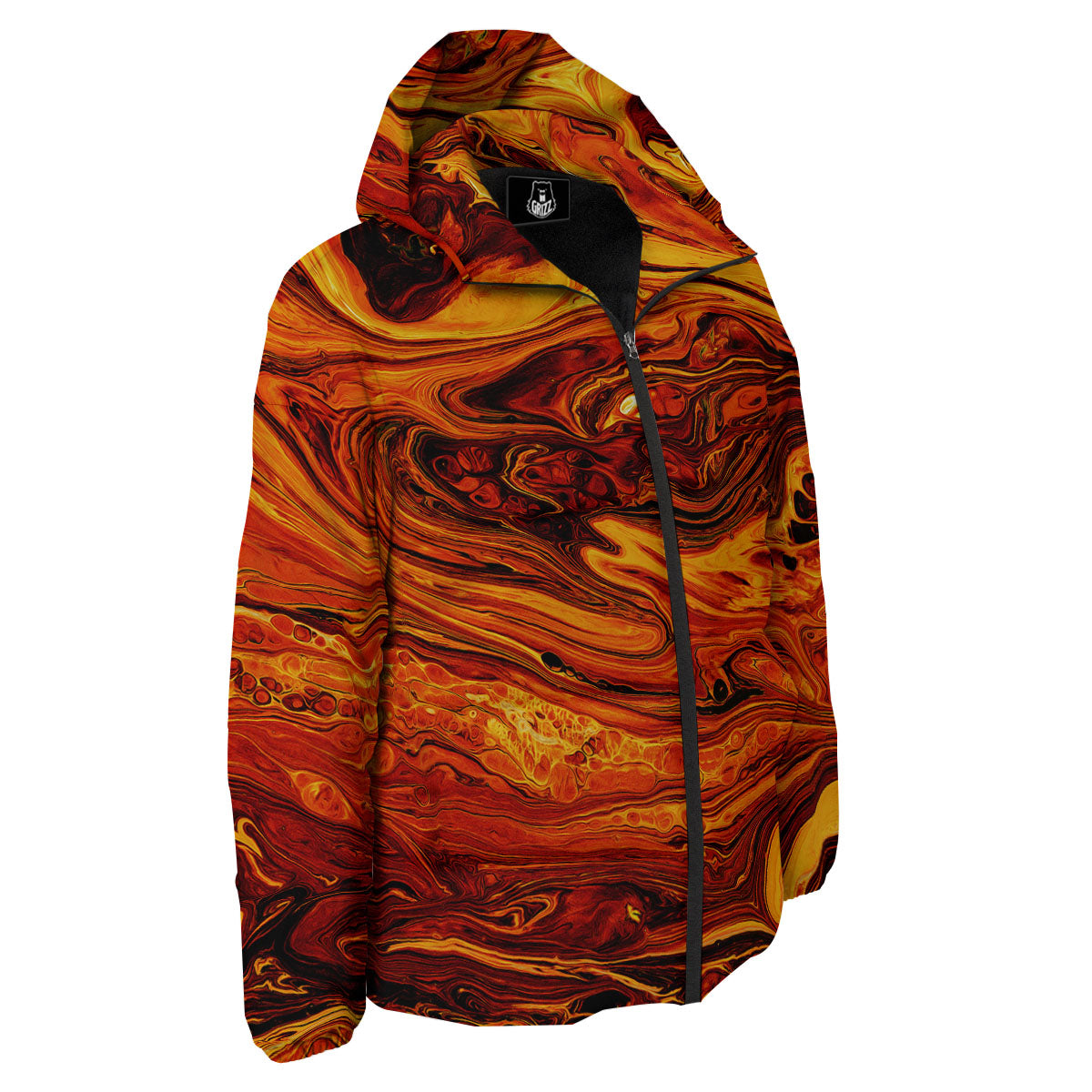 Texture Lava Print Down Jacket-grizzshop