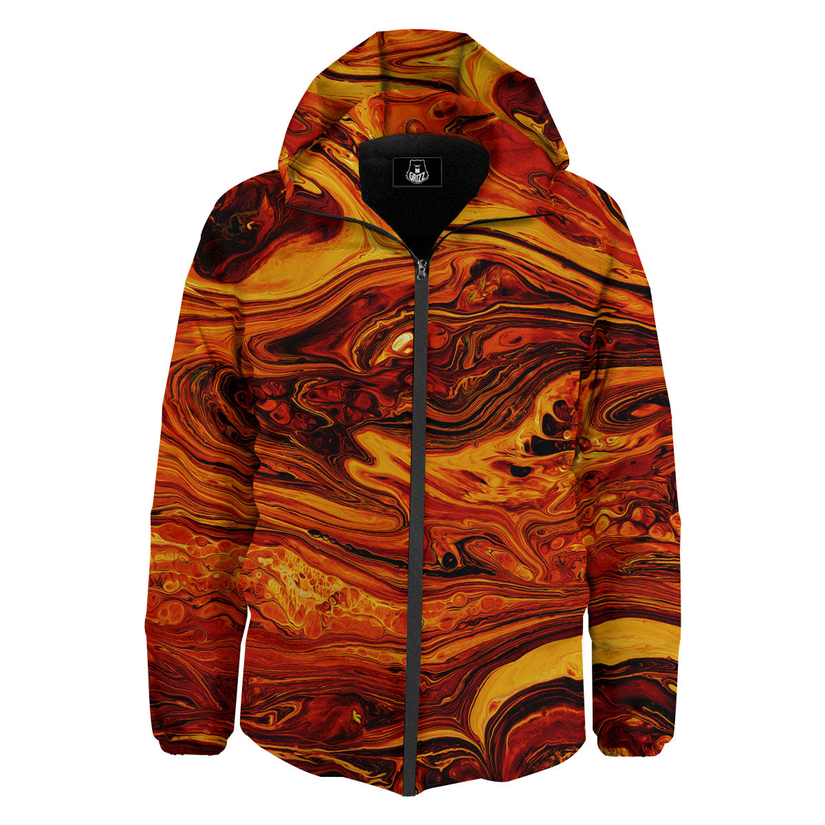 Texture Lava Print Down Jacket-grizzshop