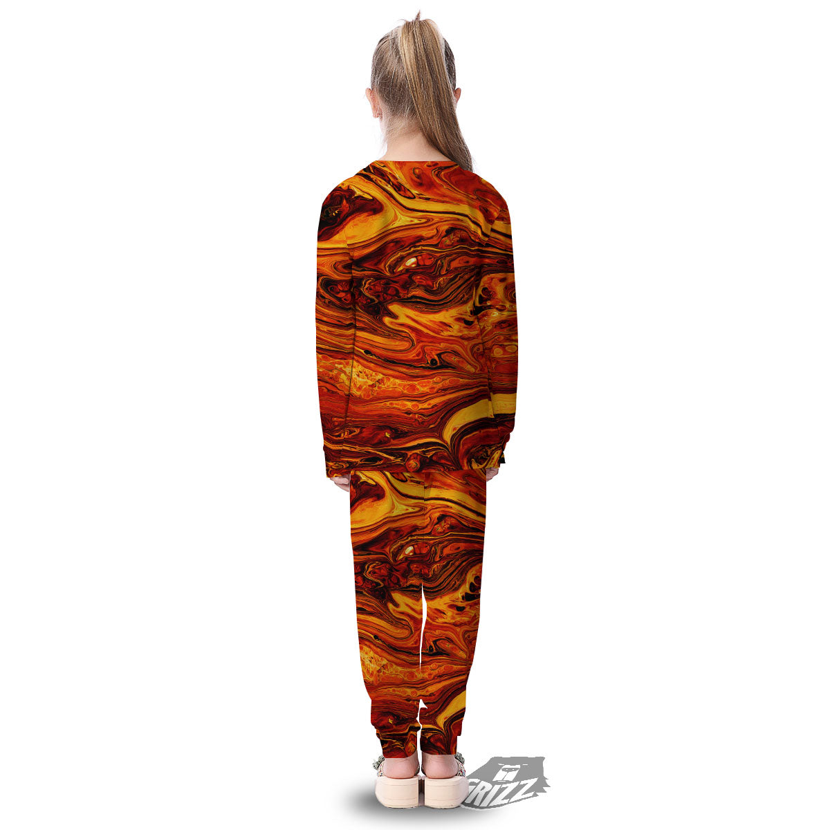Texture Lava Print Kid's Pajamas-grizzshop