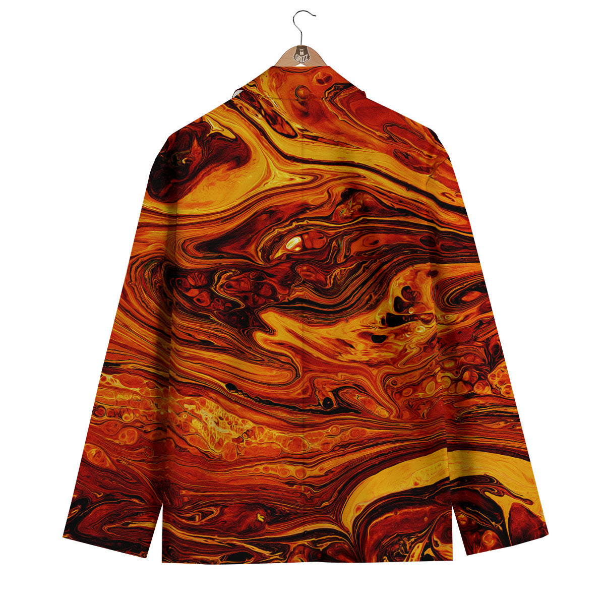 Texture Lava Print Men's Blazer-grizzshop