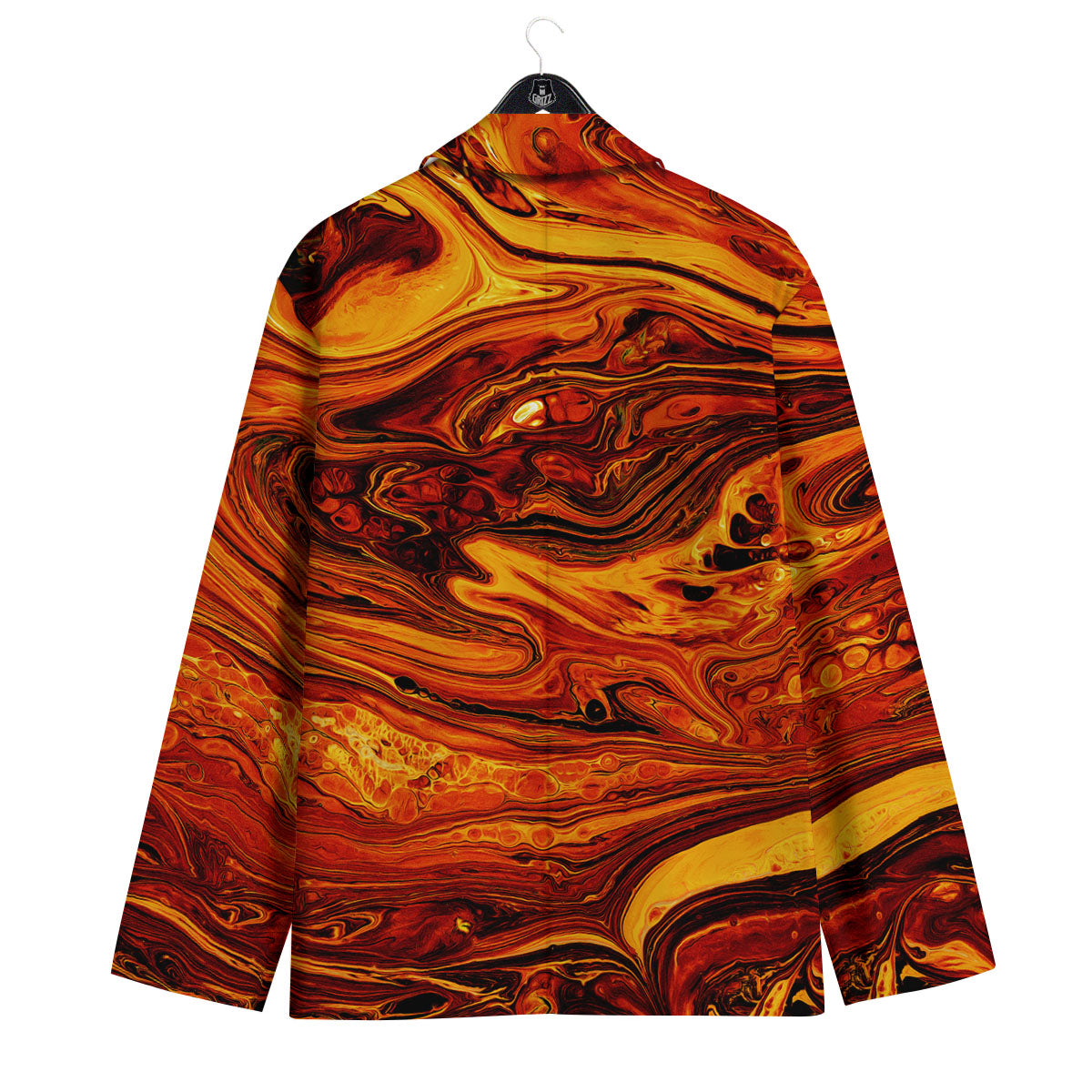 Texture Lava Print Men's Sport Coat-grizzshop