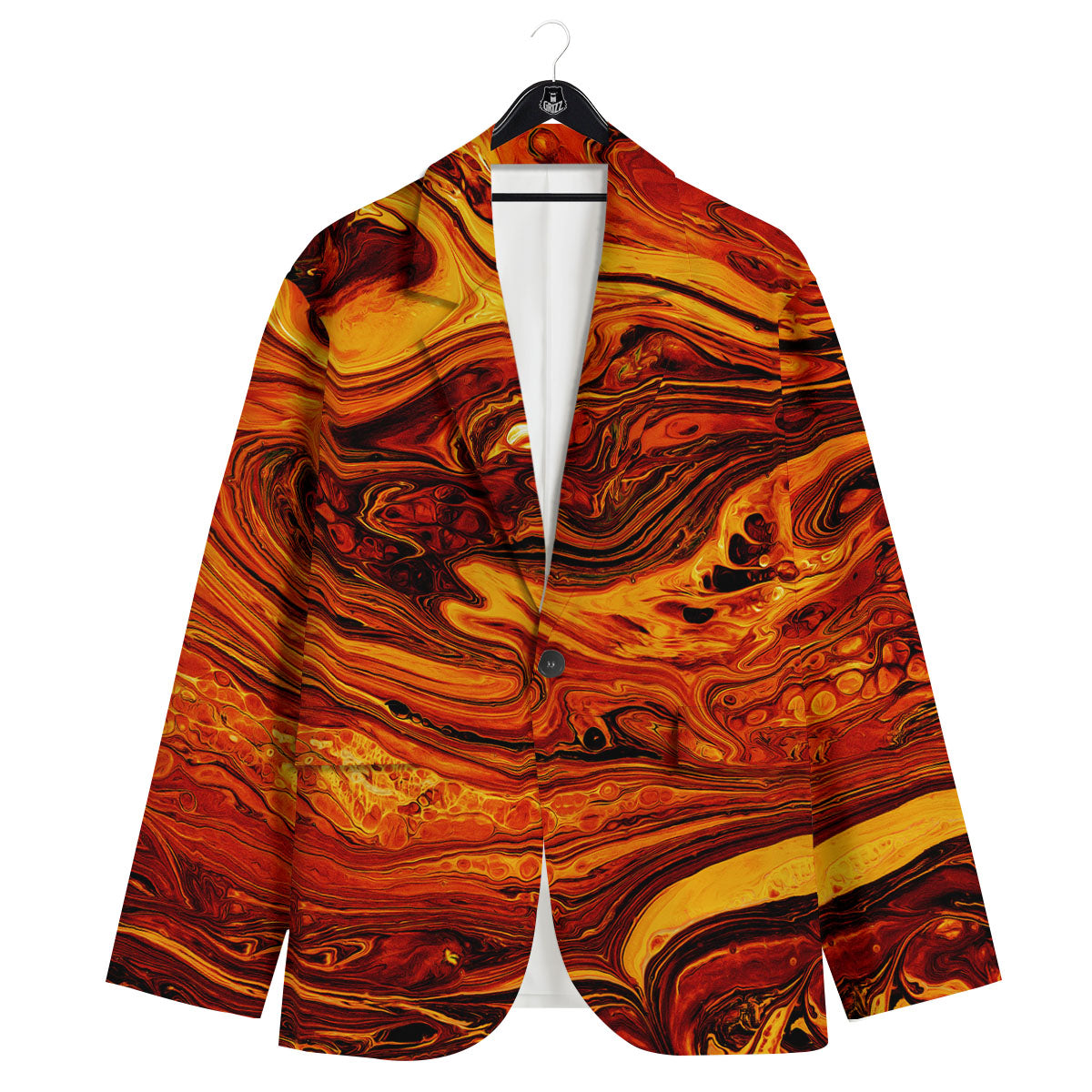 Texture Lava Print Men's Sport Coat-grizzshop