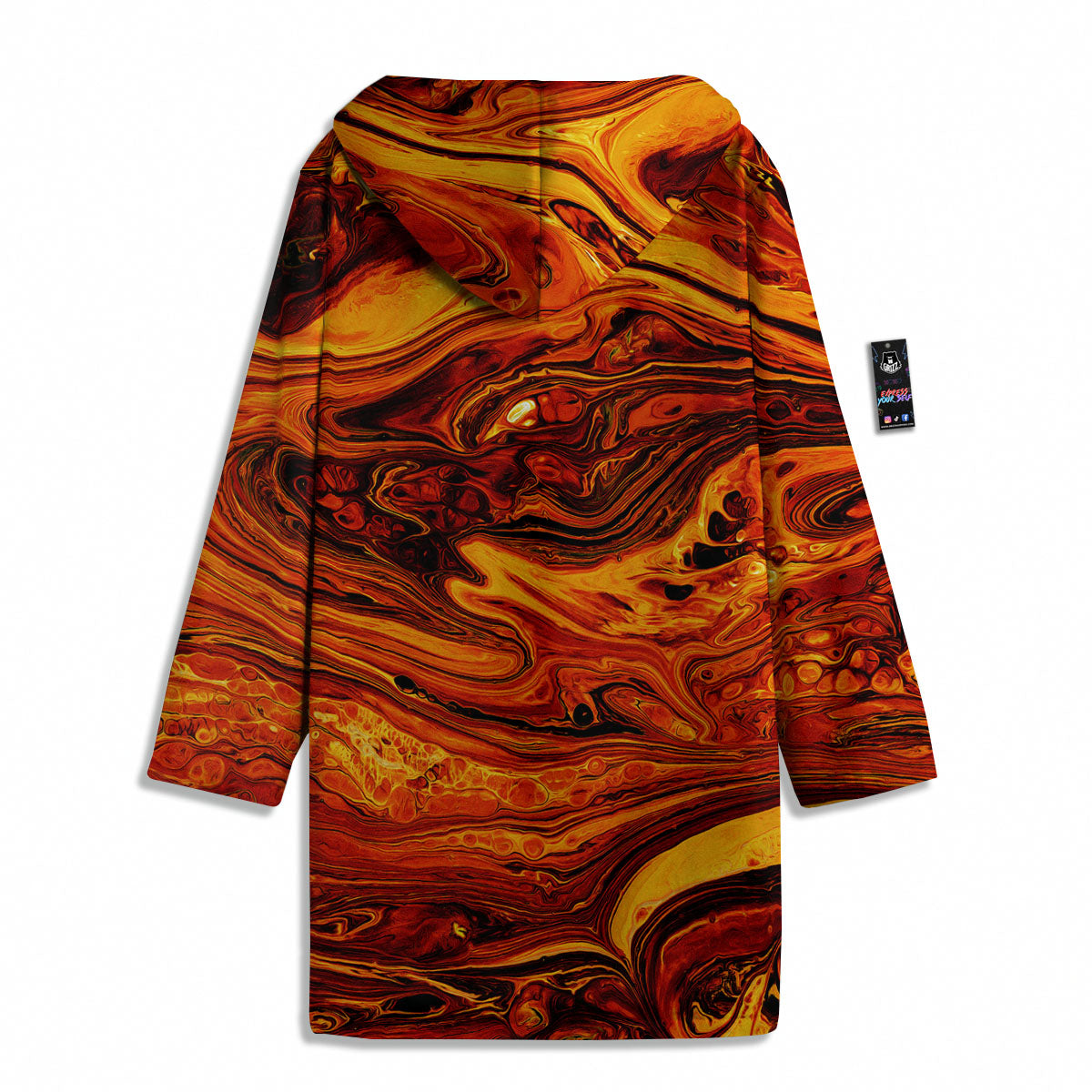 Texture Lava Print Men's Windbreaker Jacket-grizzshop