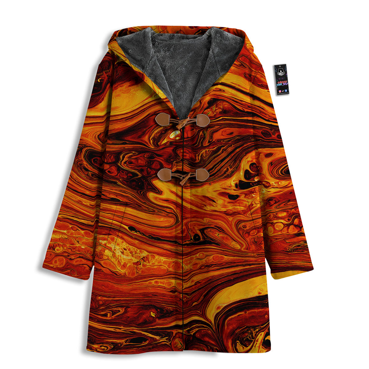 Texture Lava Print Men's Windbreaker Jacket-grizzshop