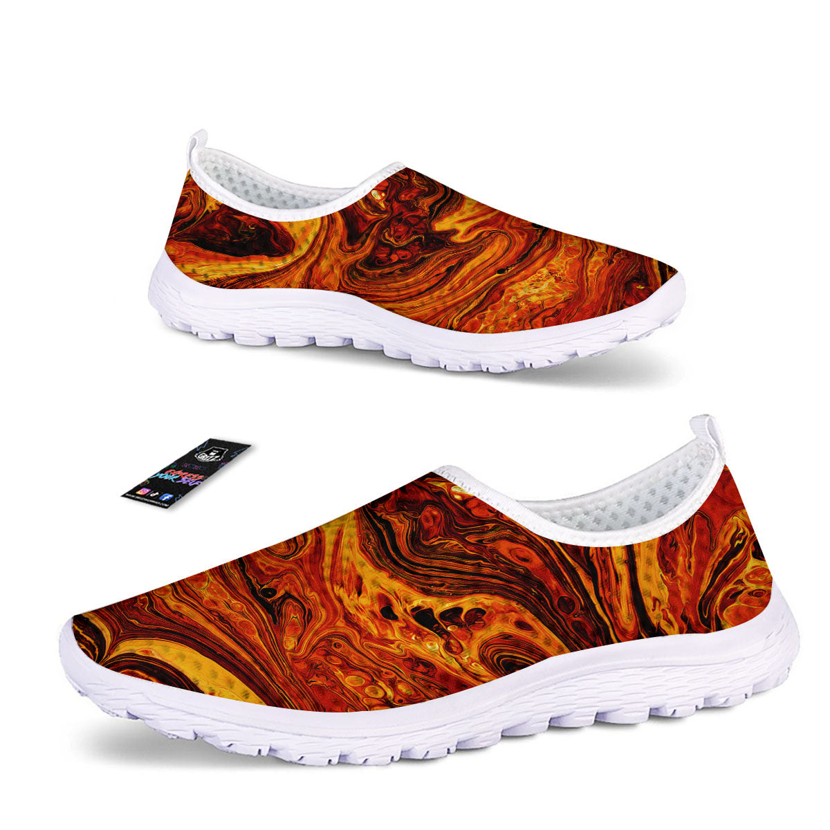 Texture Lava Print Nurse Shoes-grizzshop