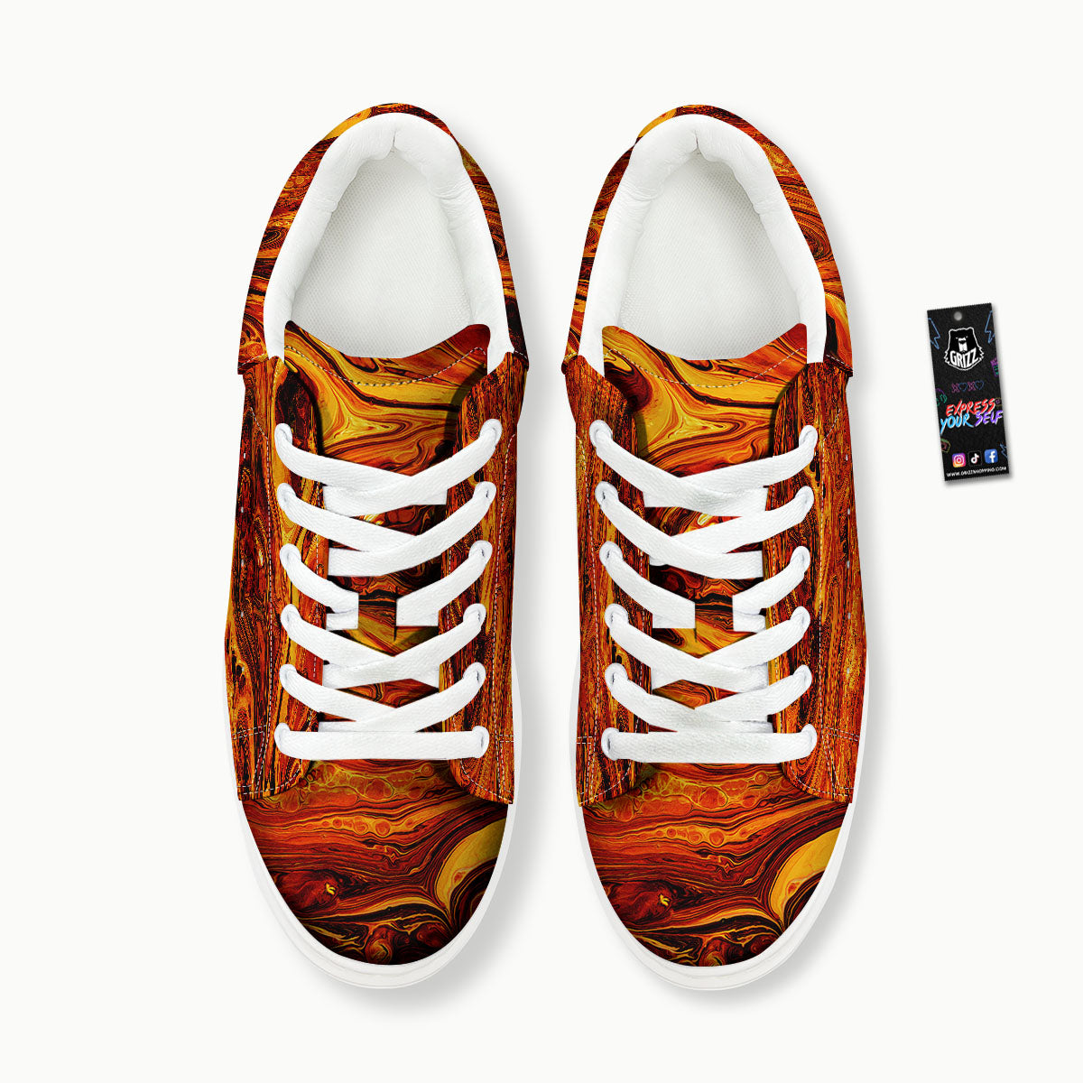 Texture Lava Print Platform Shoes-grizzshop