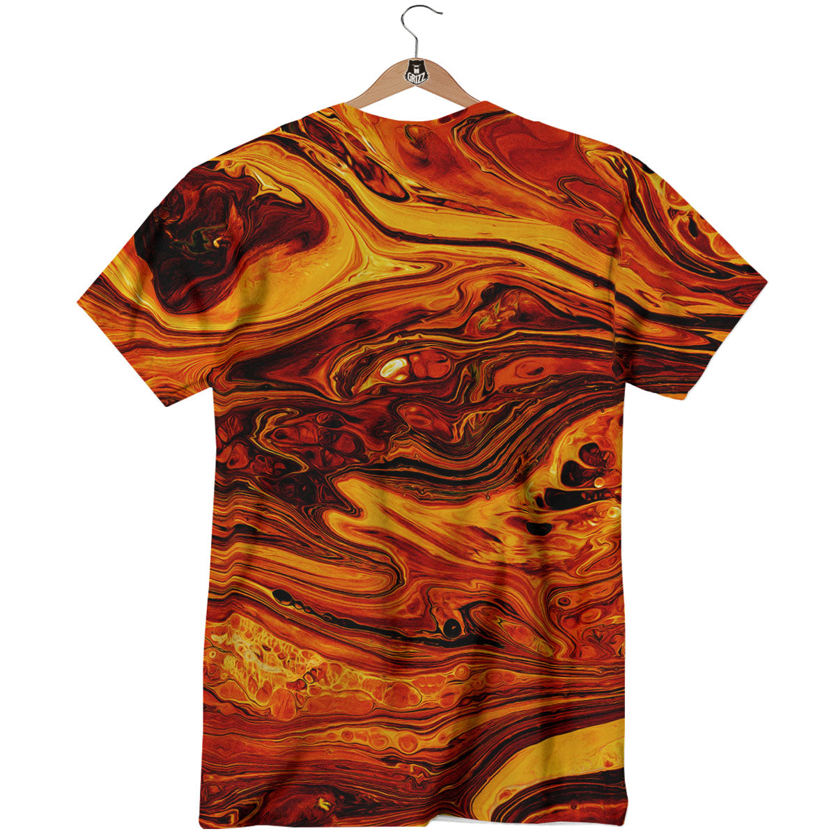 Texture Lava Print T-Shirt-grizzshop