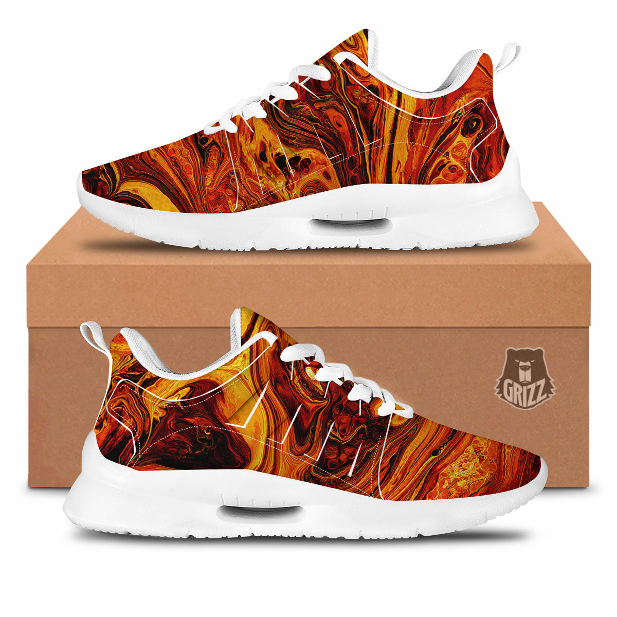 Texture Lava Print Tennis Shoes-grizzshop