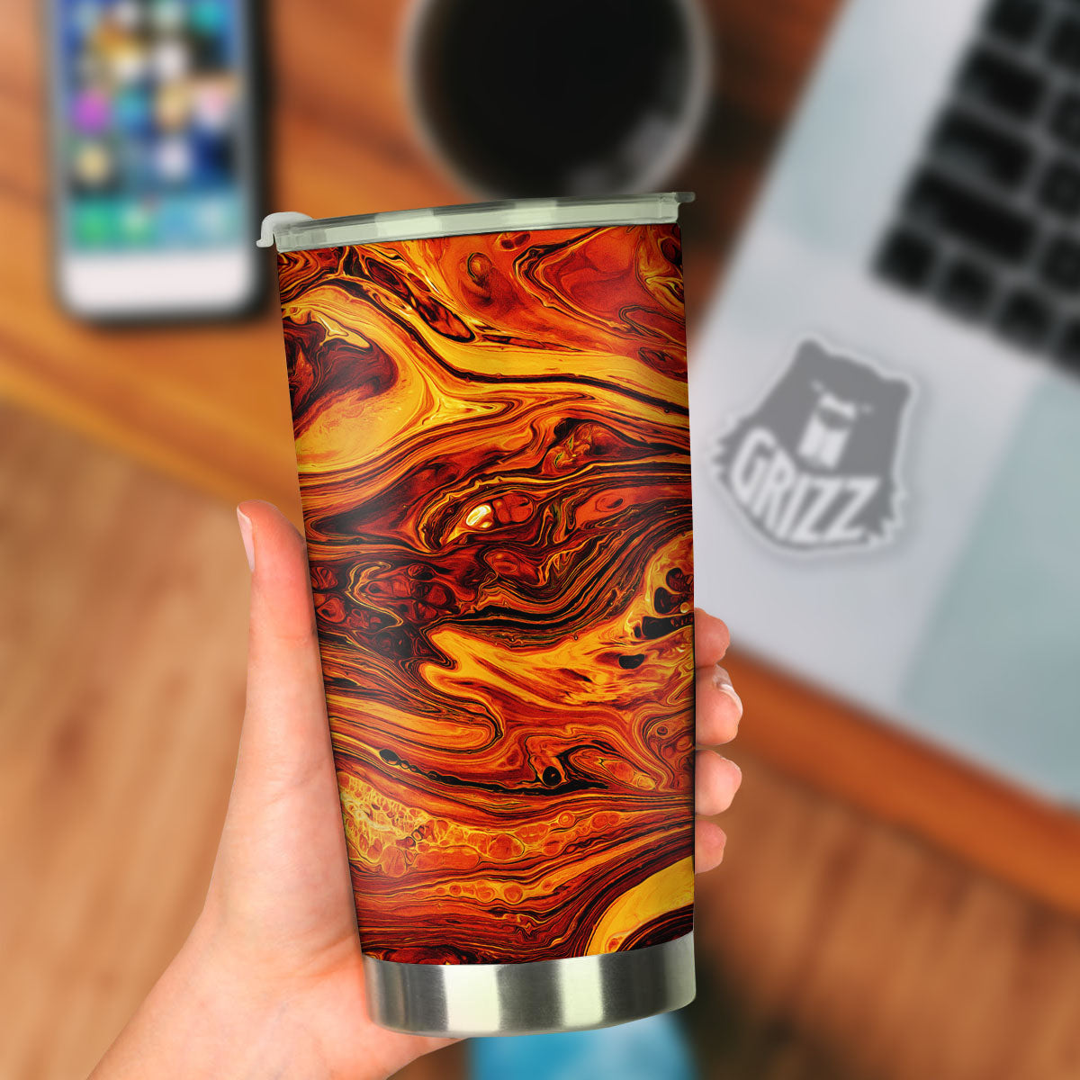 Texture Lava Print Tumbler-grizzshop