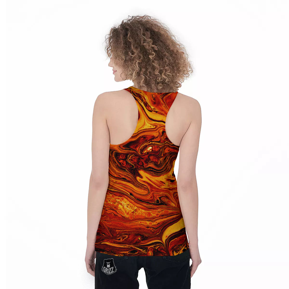 Texture Lava Print Women's Racerback Tank Top-grizzshop
