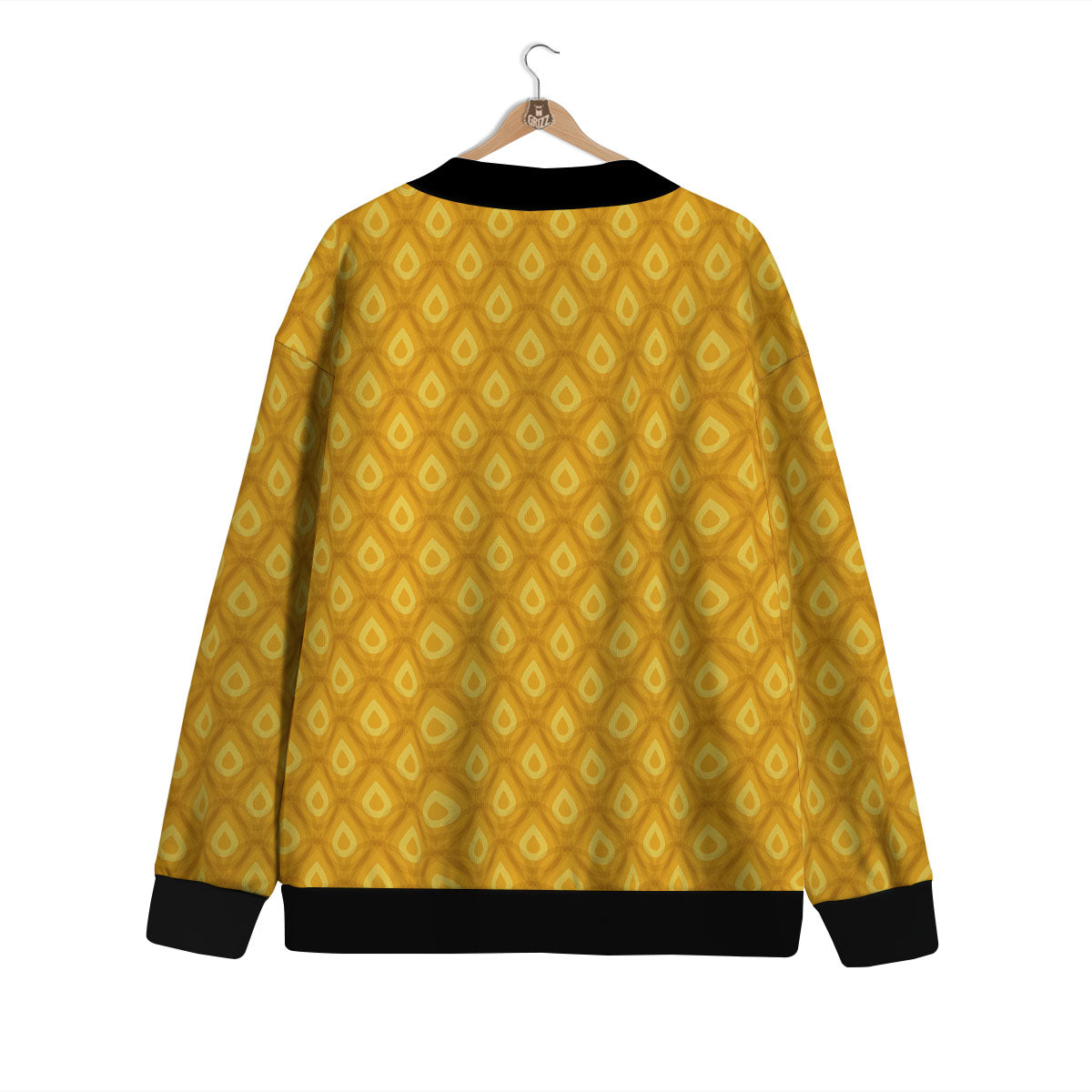 Texture Pineapple Print Pattern Cardigan-grizzshop