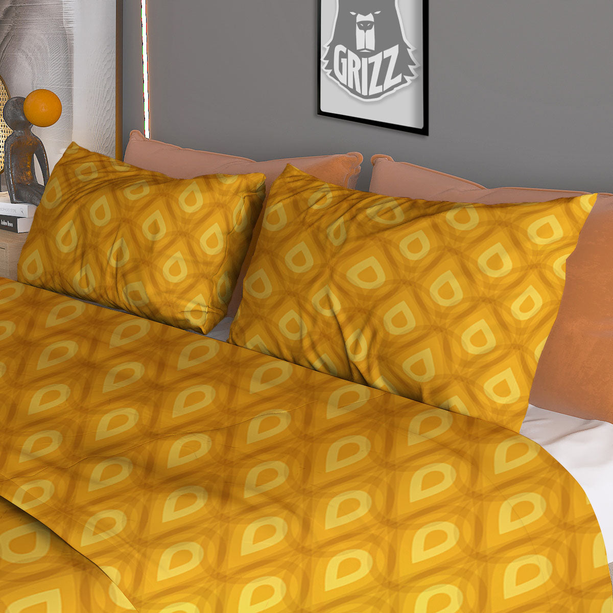 Texture Pineapple Print Pattern Duvet Cover Bedding Set-grizzshop