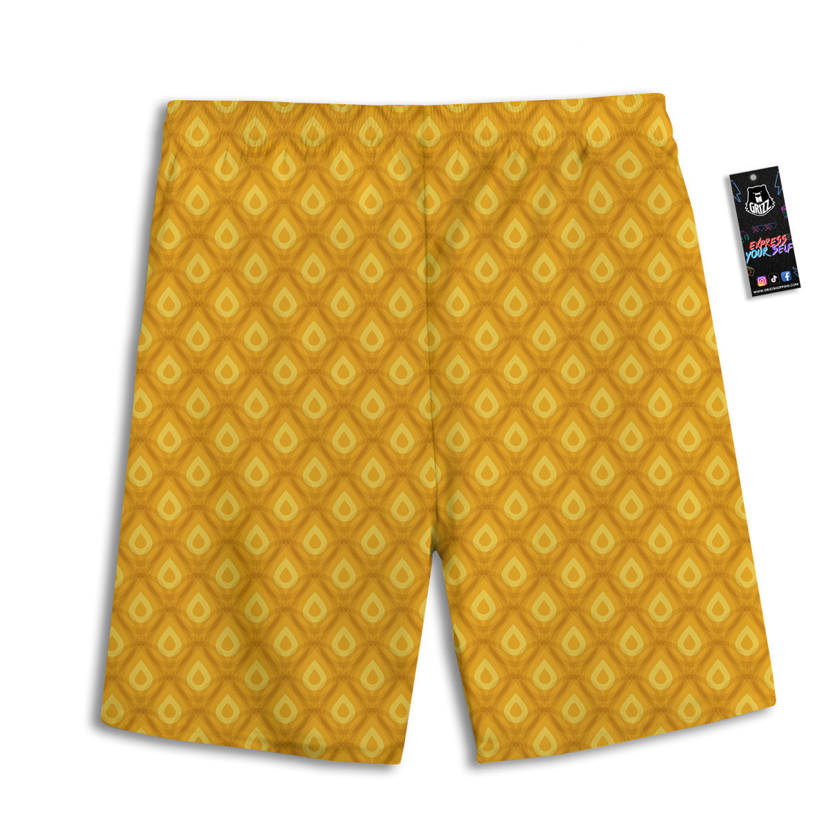 Texture Pineapple Print Pattern Men's Athletic Shorts-grizzshop