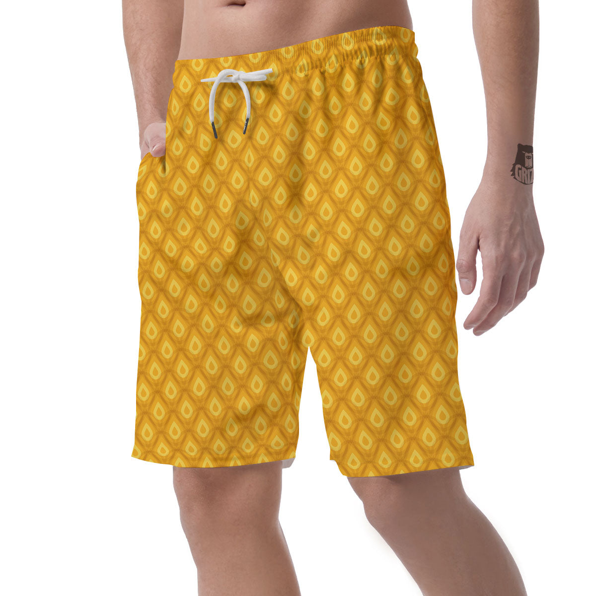 Texture Pineapple Print Pattern Men's Shorts-grizzshop