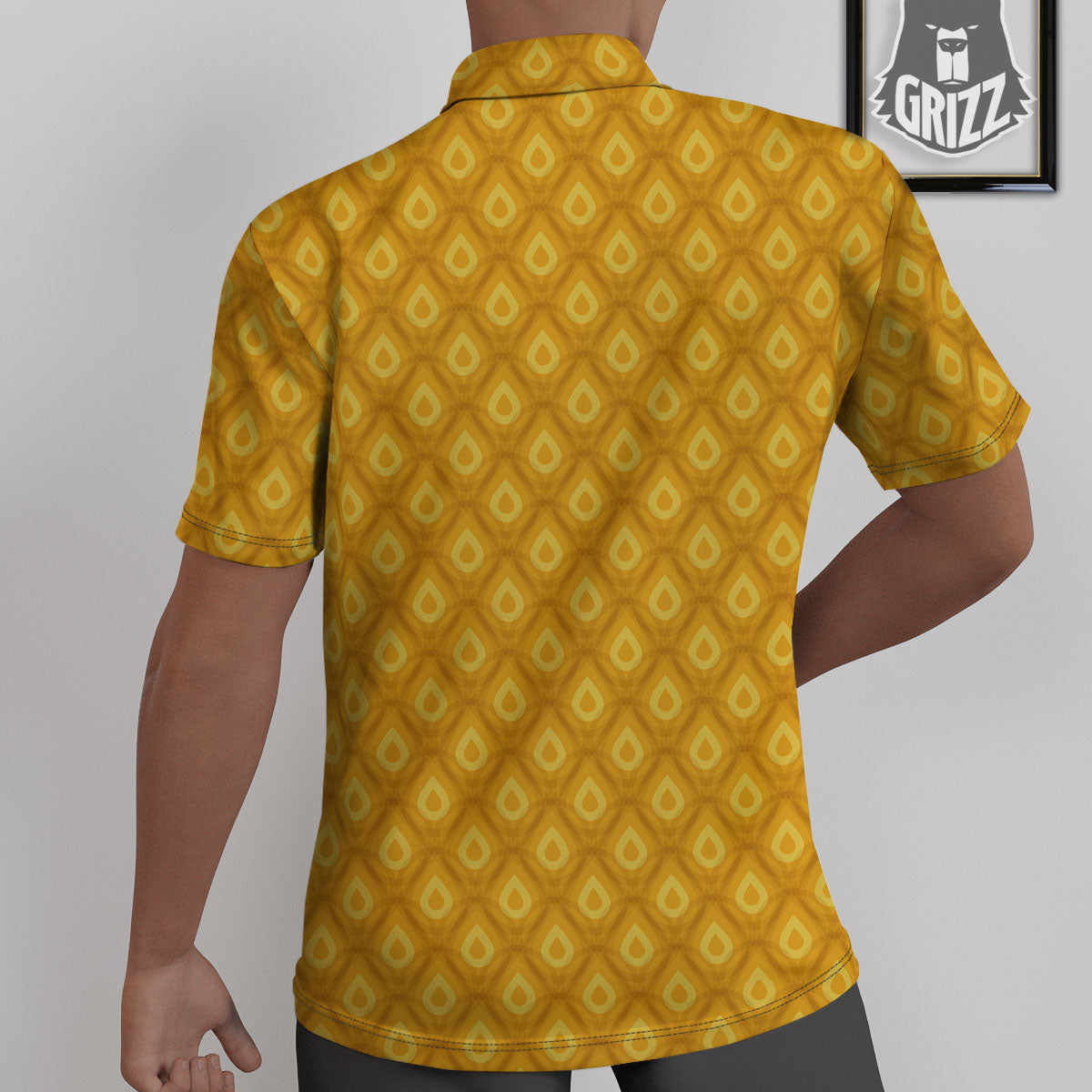 Texture Pineapple Print Pattern Untucked Shirts-grizzshop