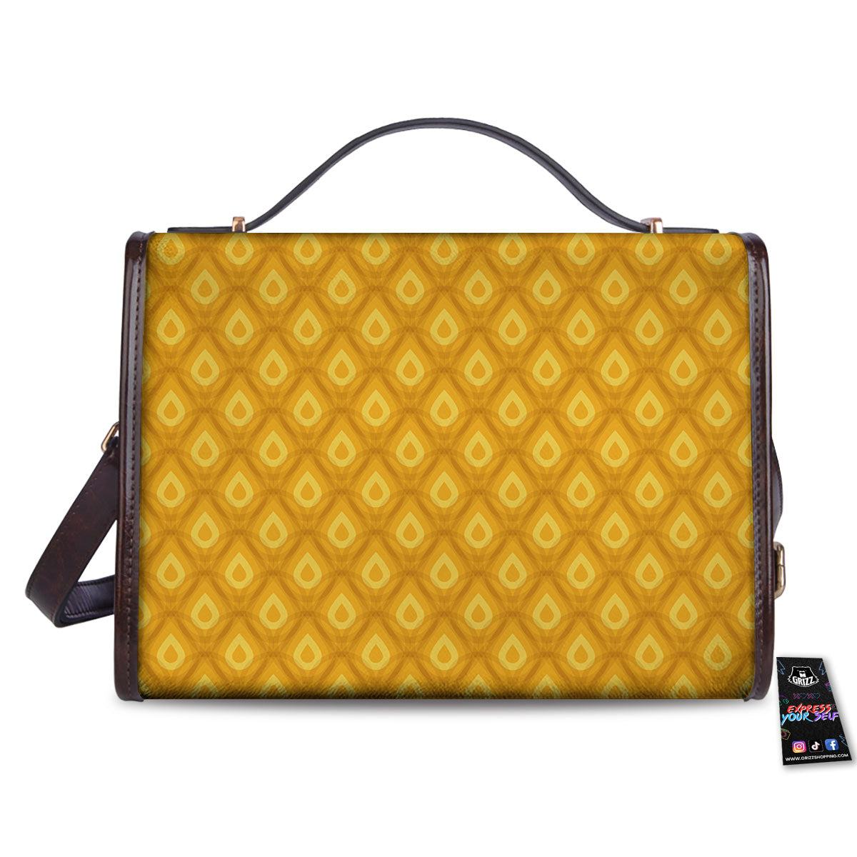 Texture Pineapple Print Pattern Women's Satchel Bag-grizzshop